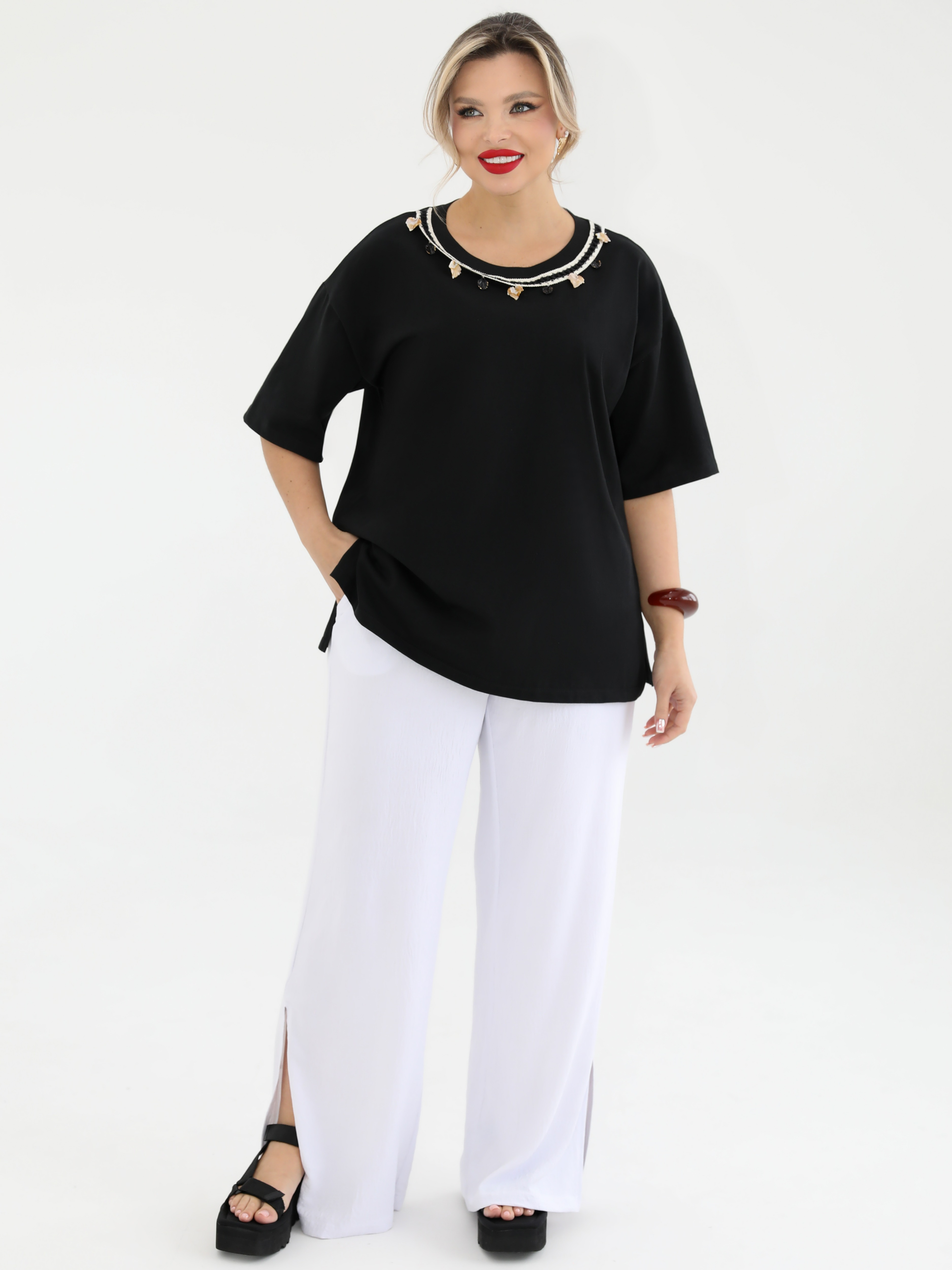 Футболка трикотажная чёрная Dora(фото7)