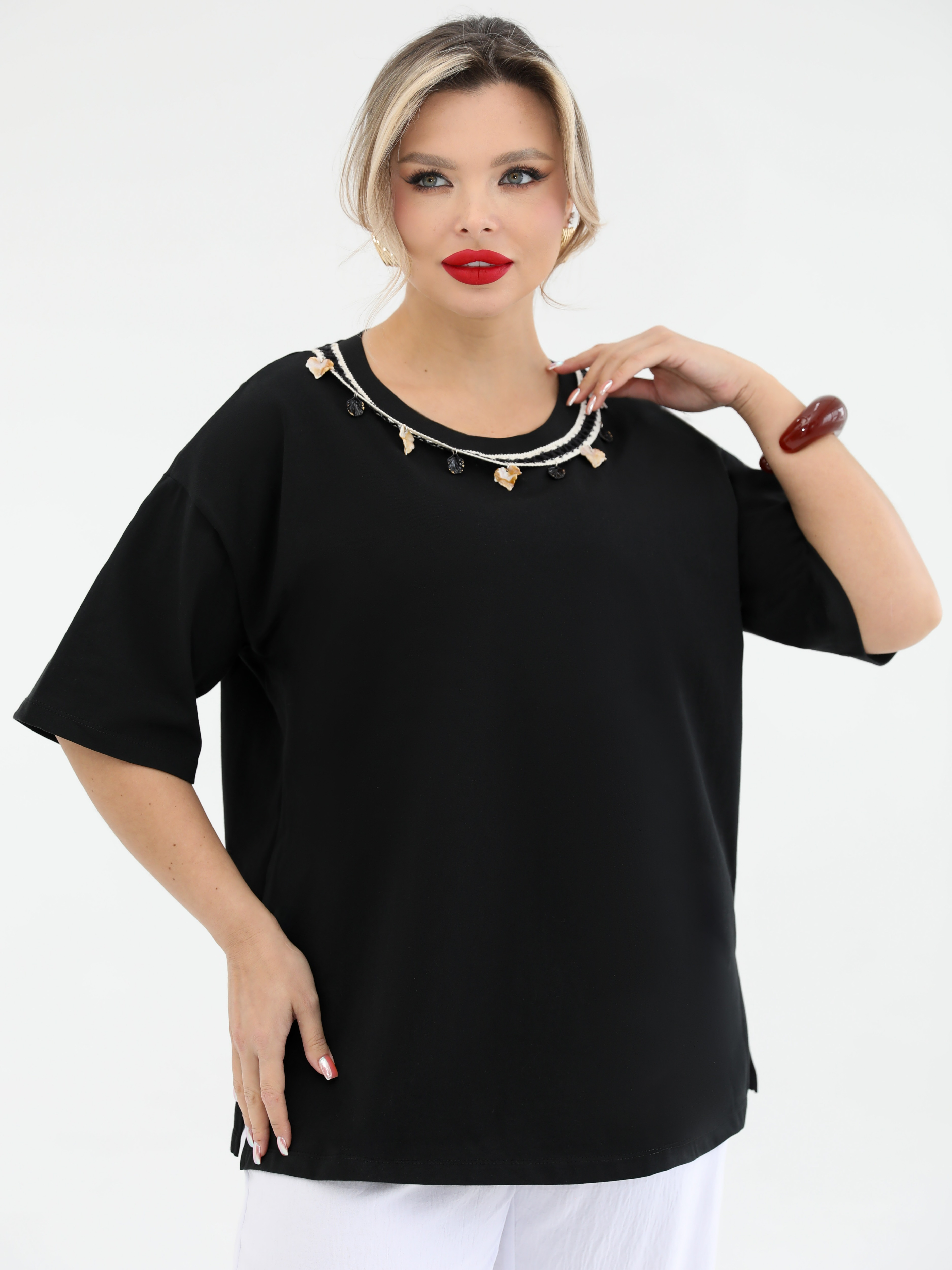 Футболка трикотажная чёрная Dora(фото3)