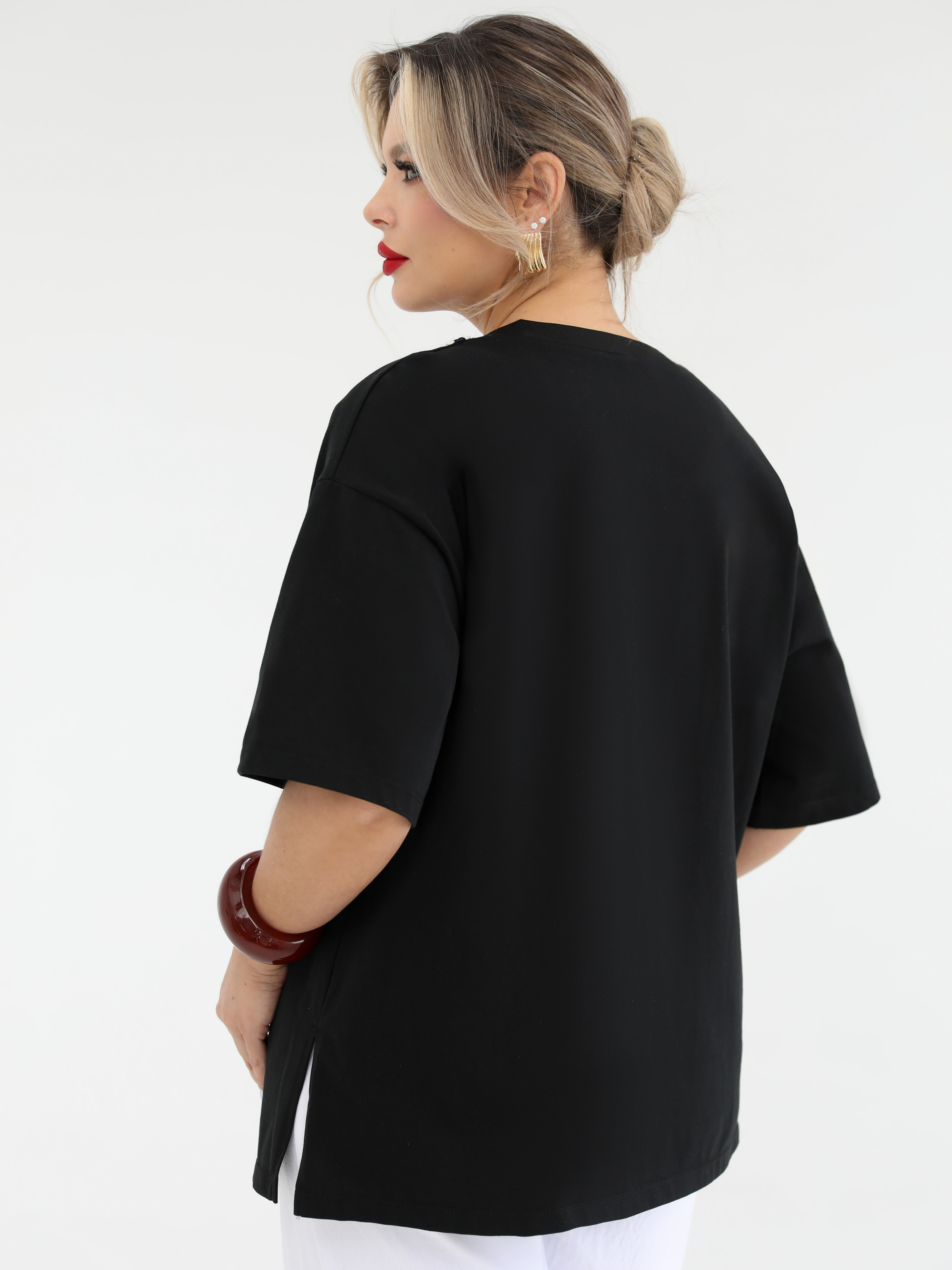 Футболка трикотажная чёрная Dora(фото8)