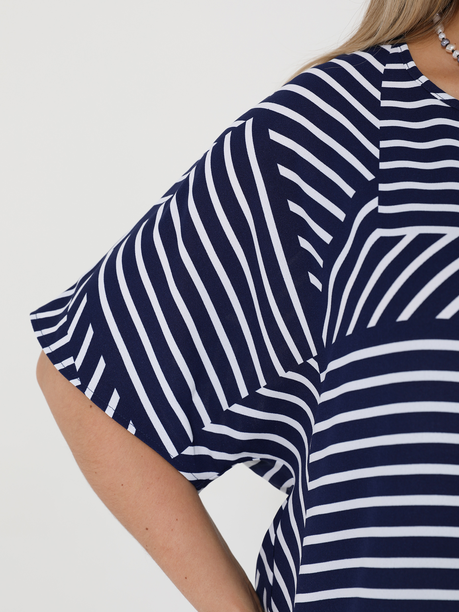 Блузка тёмно-синяя в полоску Dora(фото7)