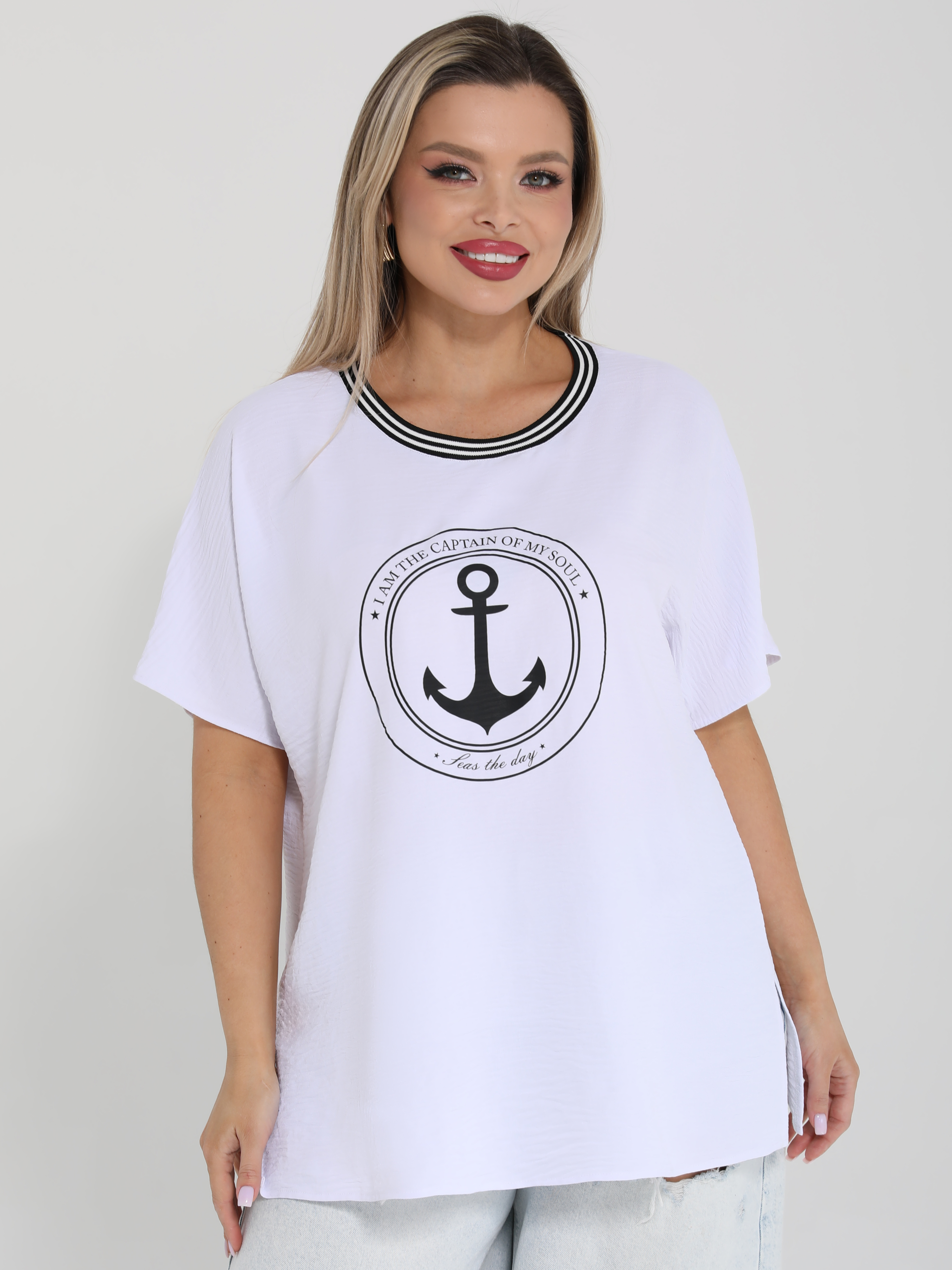 Блузка лёгкая белая с принтом Dora(фото3)