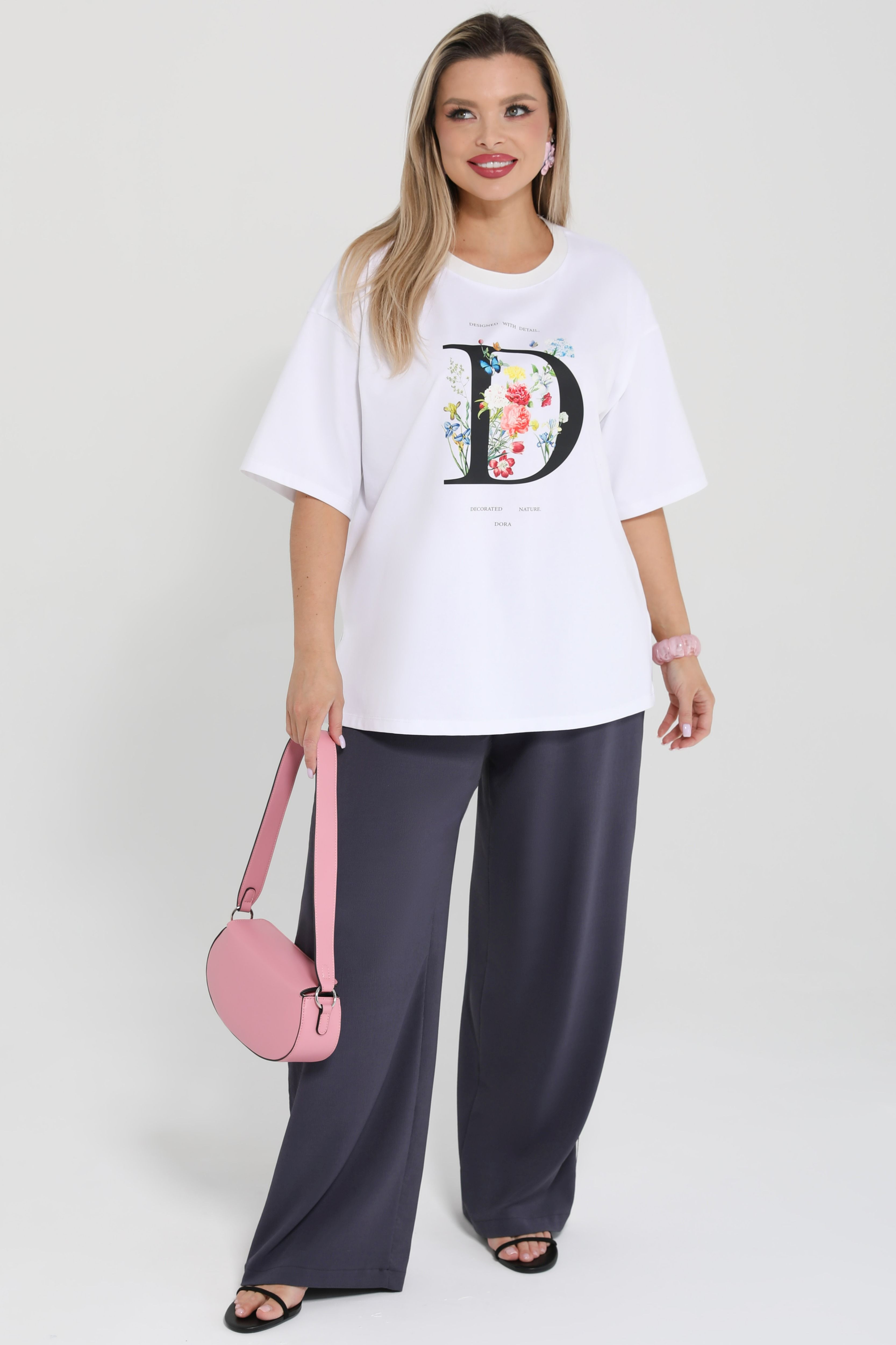 Брюки широкие с лампасами Dora