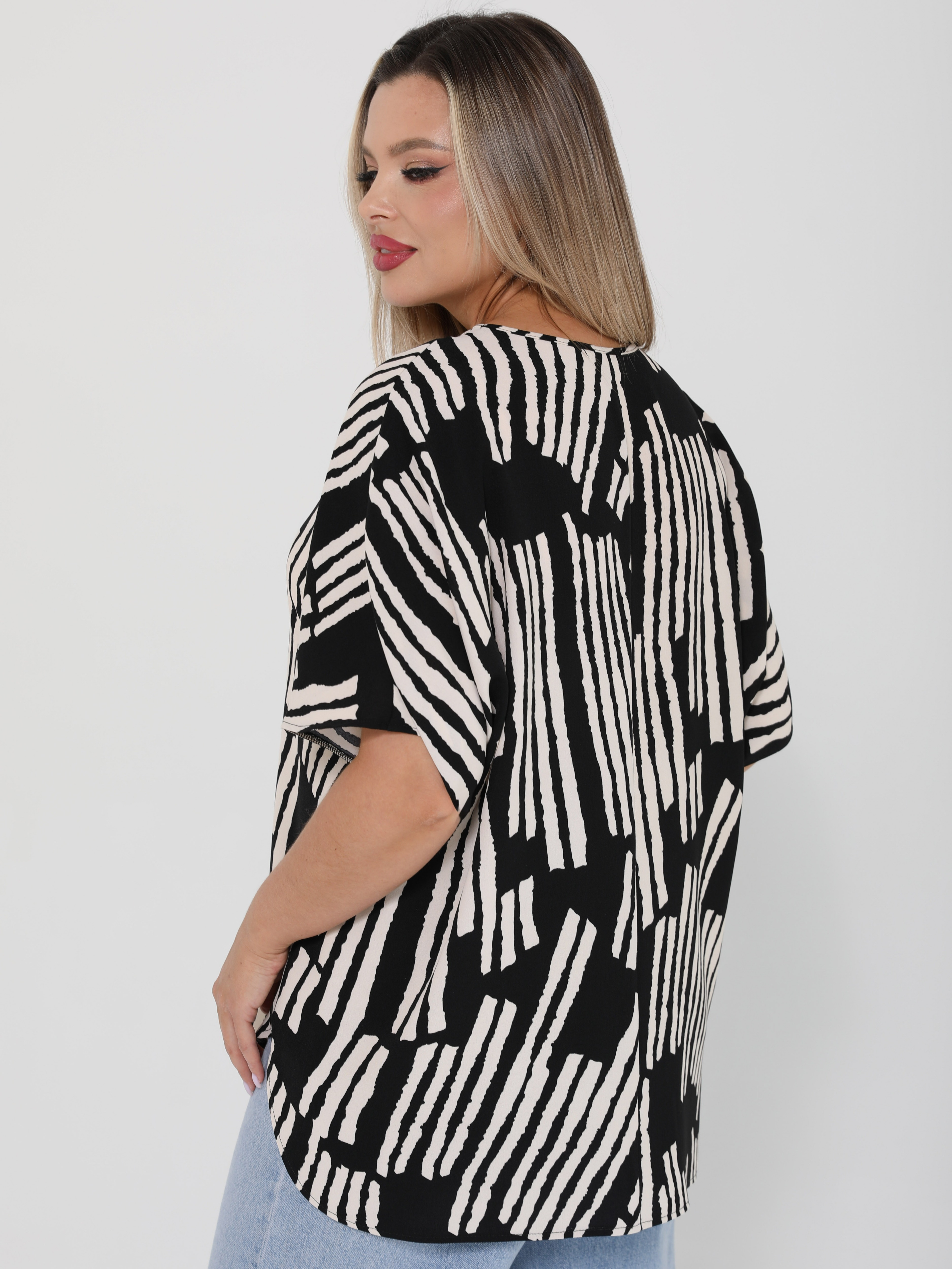 Блузка чёрная в полоску Dora(фото7)