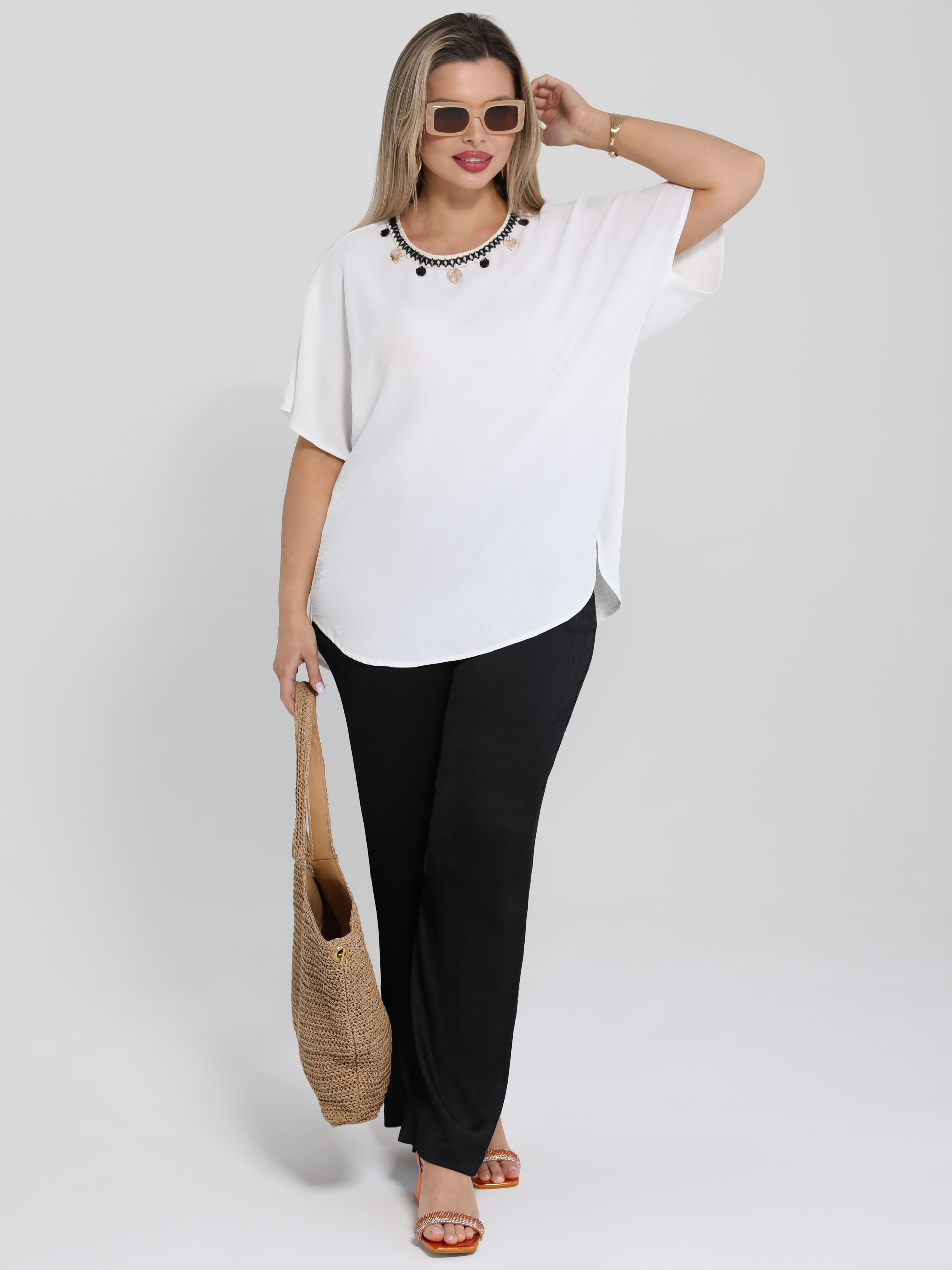 Блузка белая с короткими рукавами Dora(фото5)