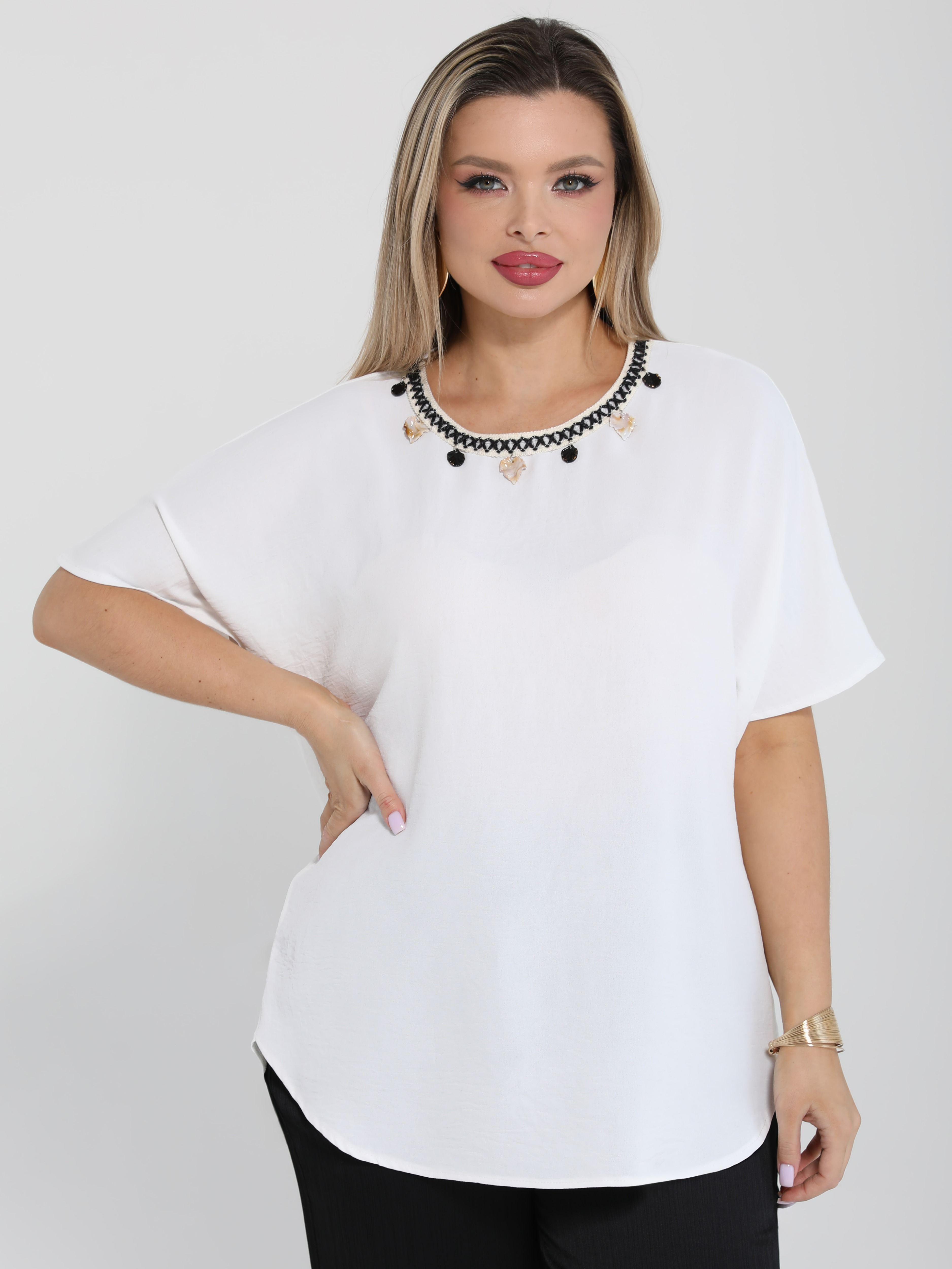 Блузка белая с короткими рукавами Dora(фото3)