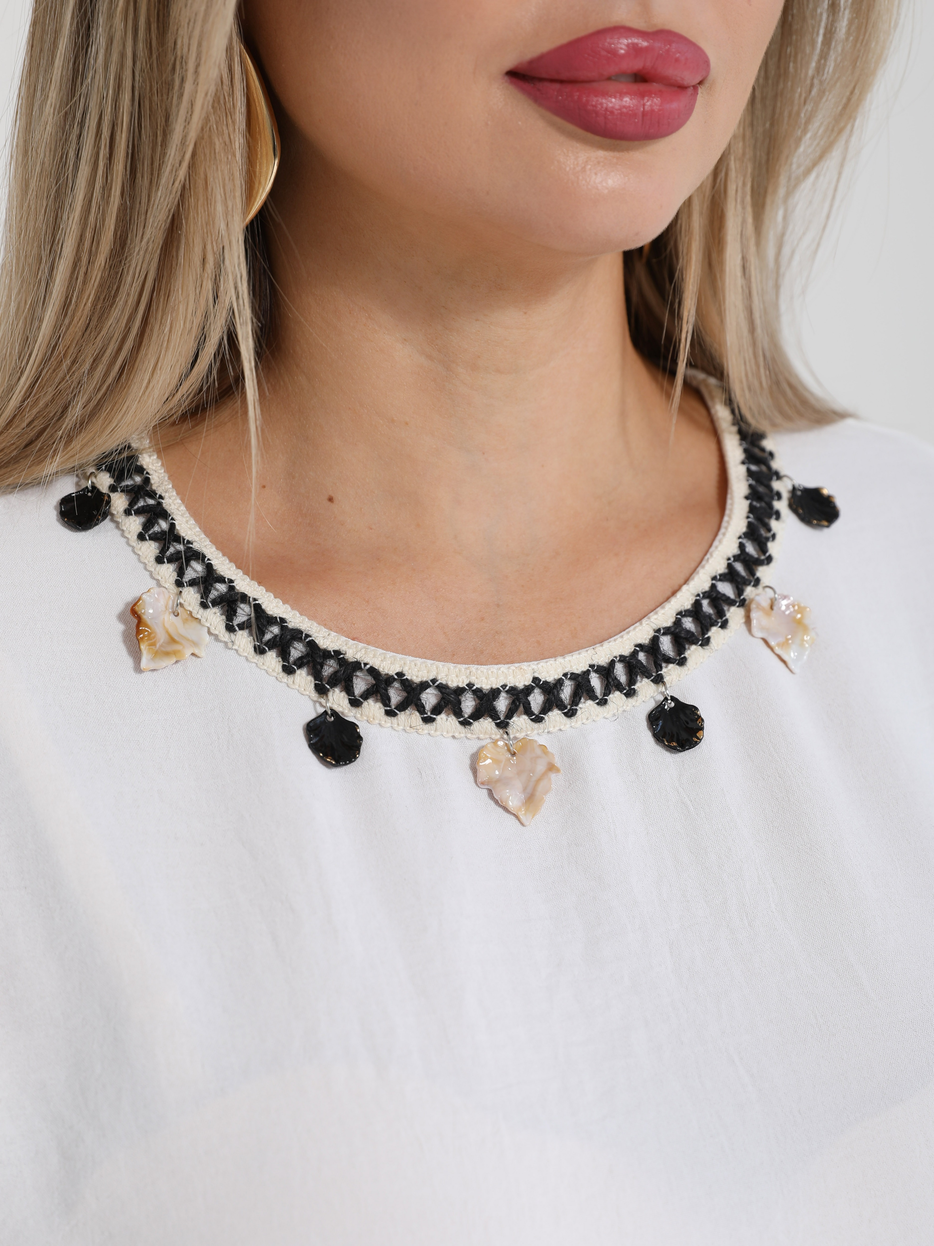 Блузка белая с короткими рукавами Dora(фото4)