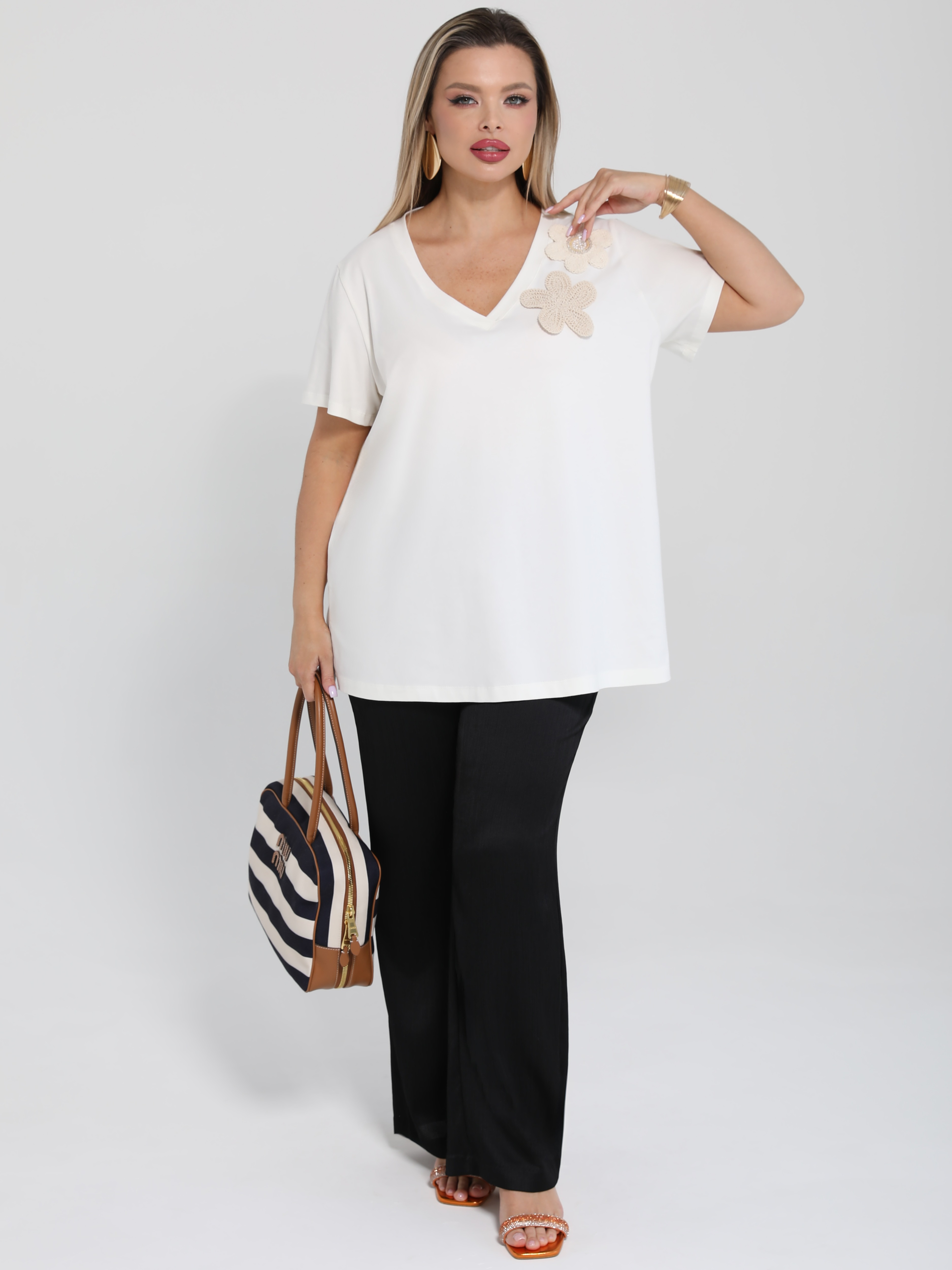 Футболка трикотажная молочного цвета Dora(фото5)