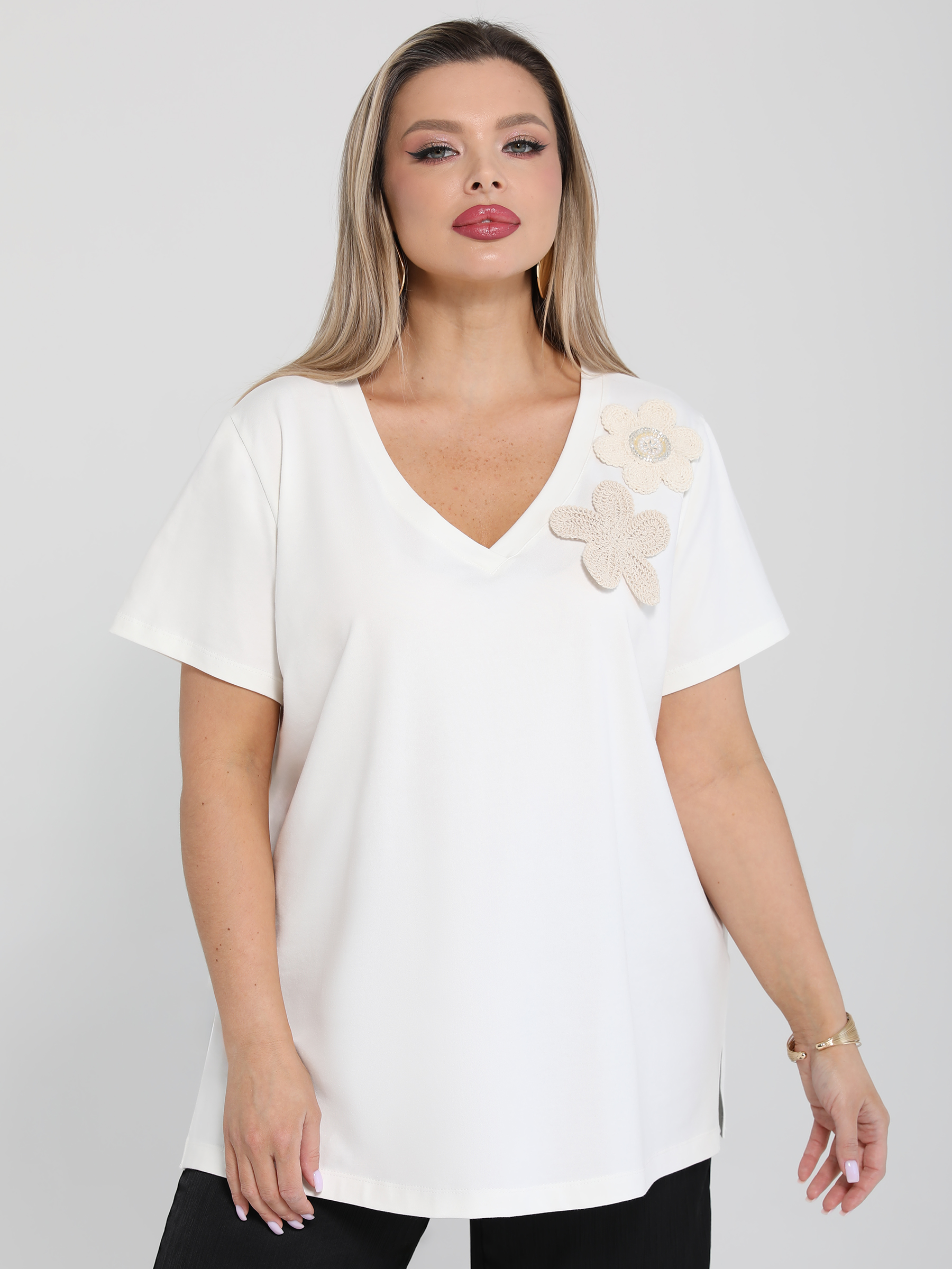 Футболка трикотажная молочного цвета Dora(фото7)