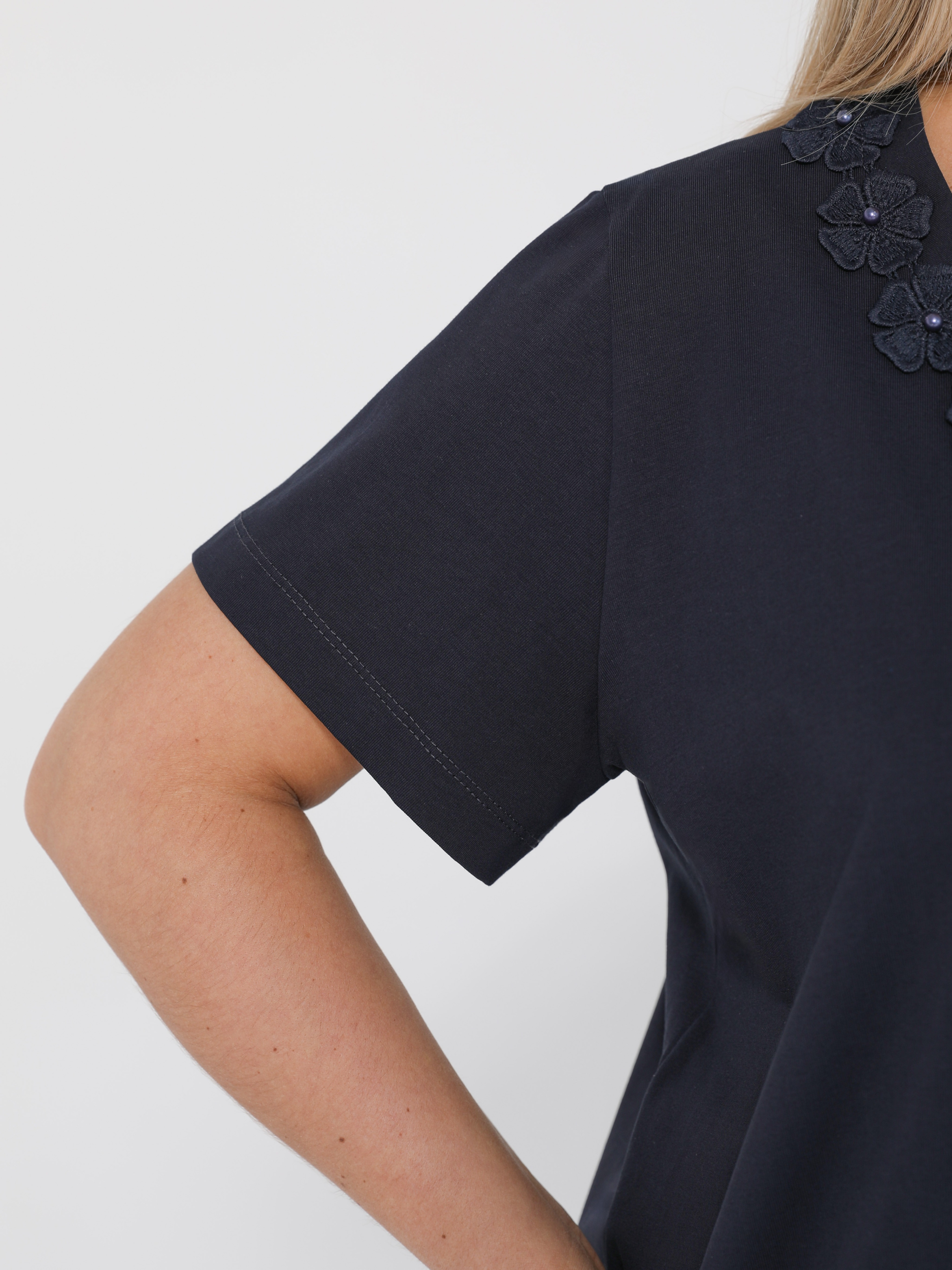 Футболка трикотажная чернильного цвета Dora(фото6)