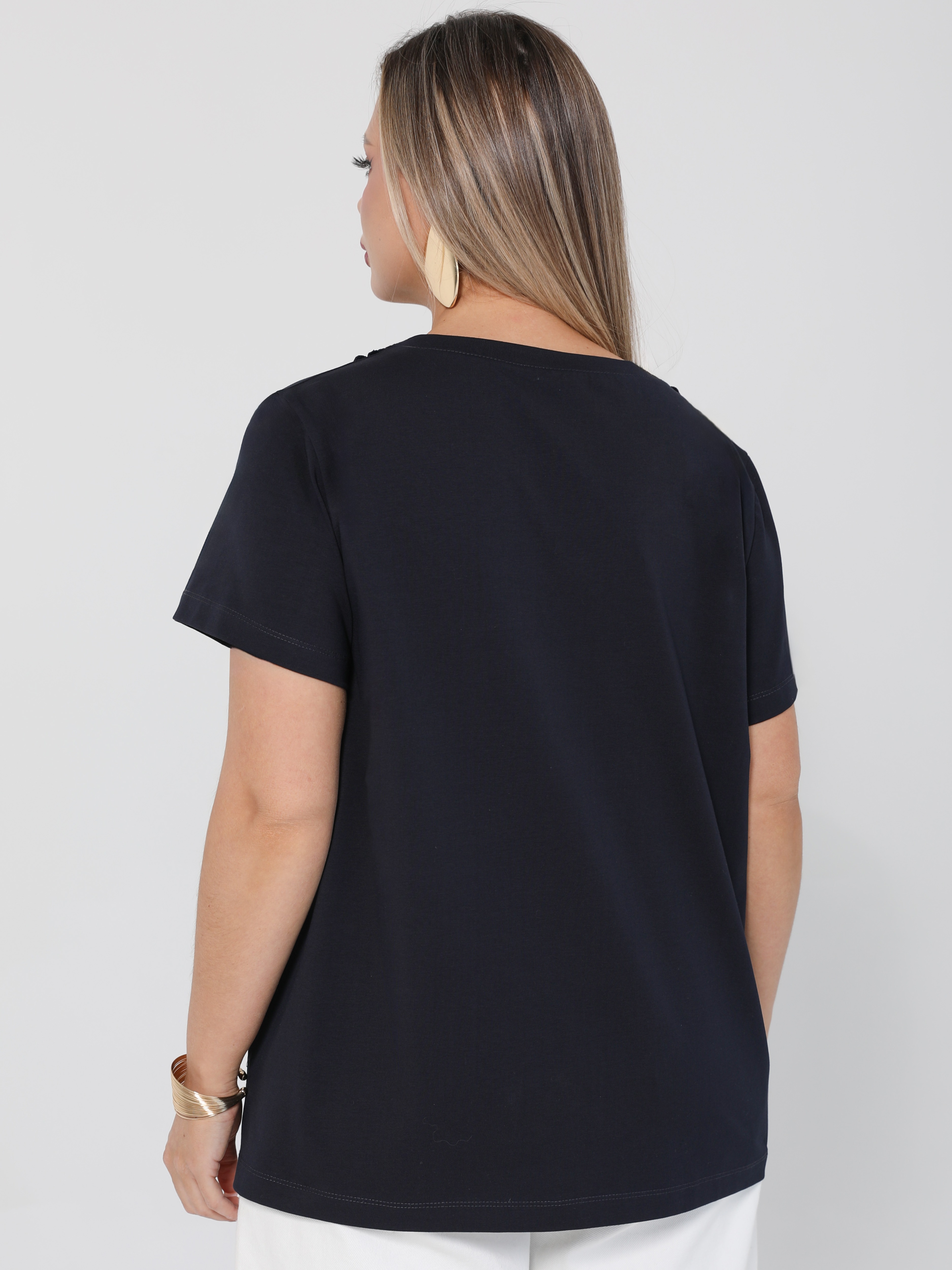 Футболка трикотажная чернильного цвета Dora(фото8)