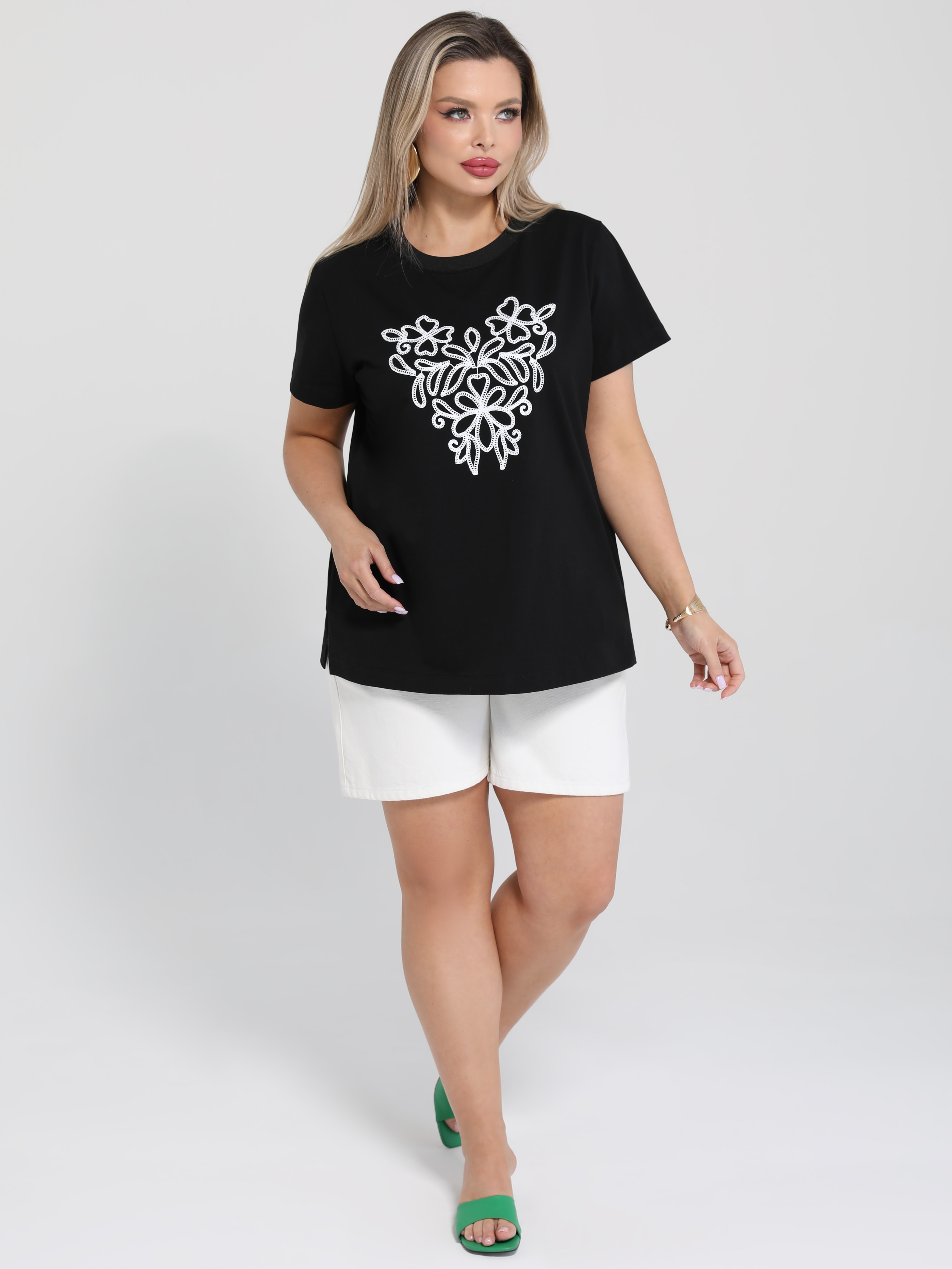 Футболка чёрная трикотажная Dora(фото6)