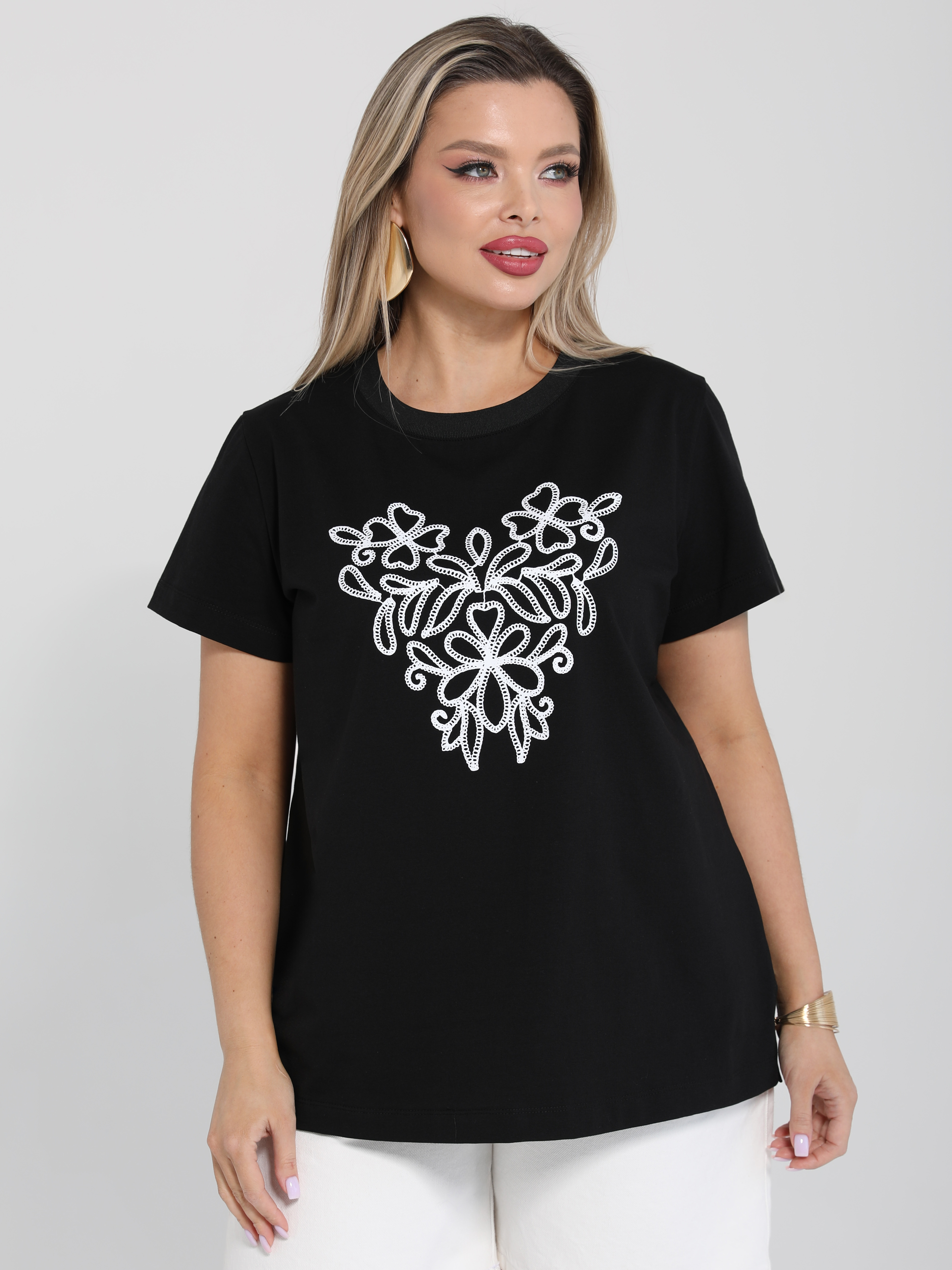 Футболка чёрная трикотажная Dora(фото3)