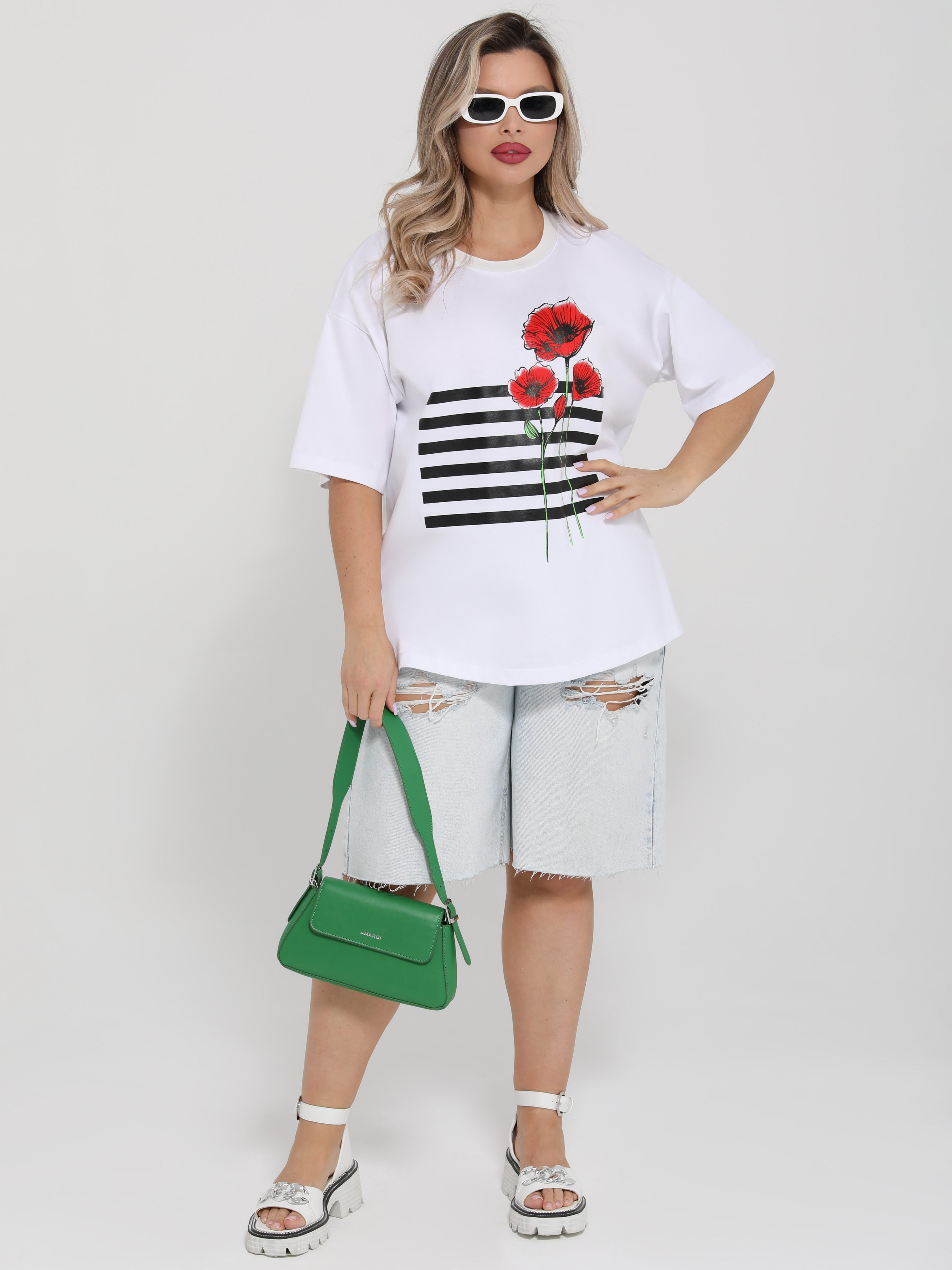 Футболка трикотажная белого цвета с принтом Dora(фото9)