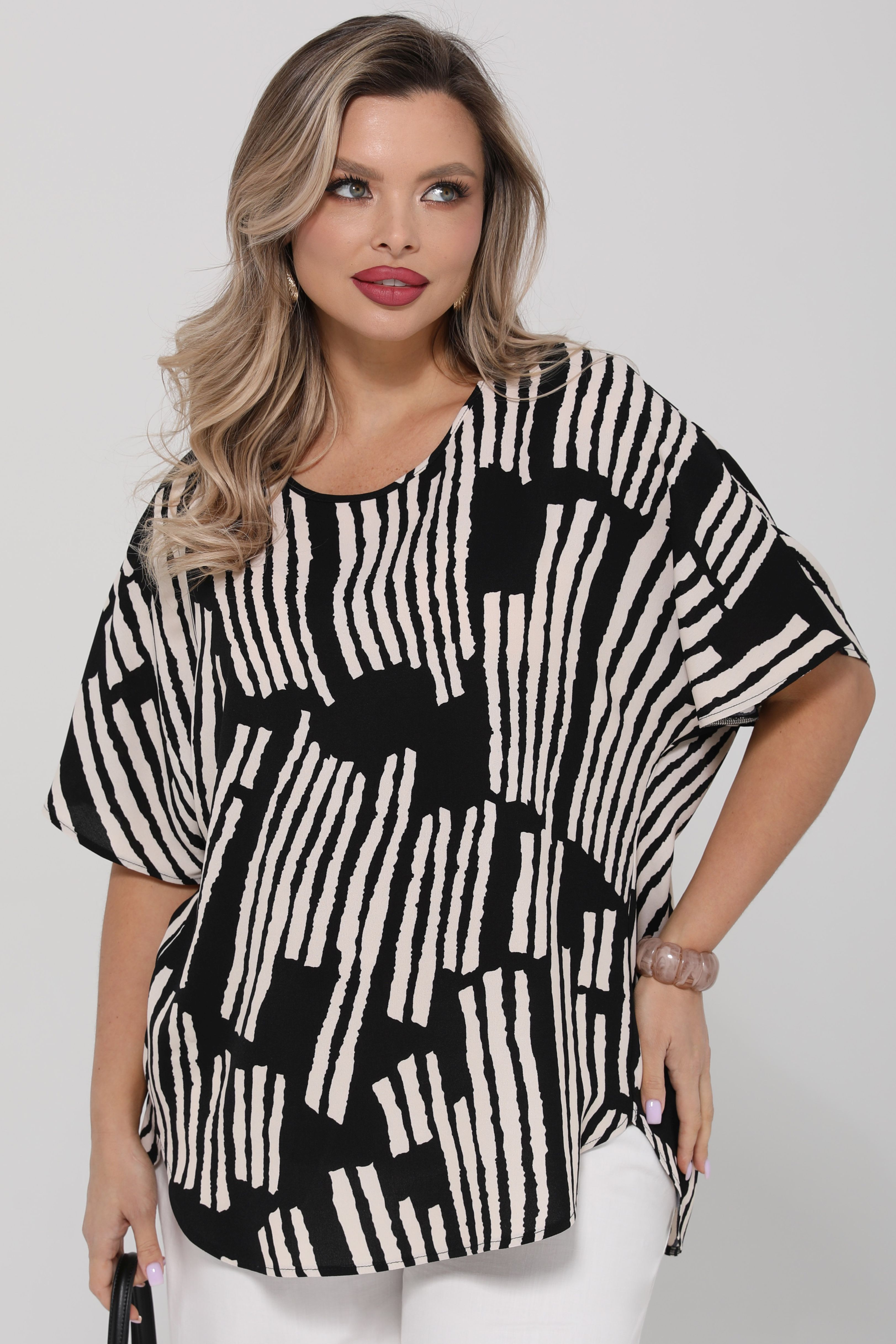 Блузка чёрная в полоску Dora