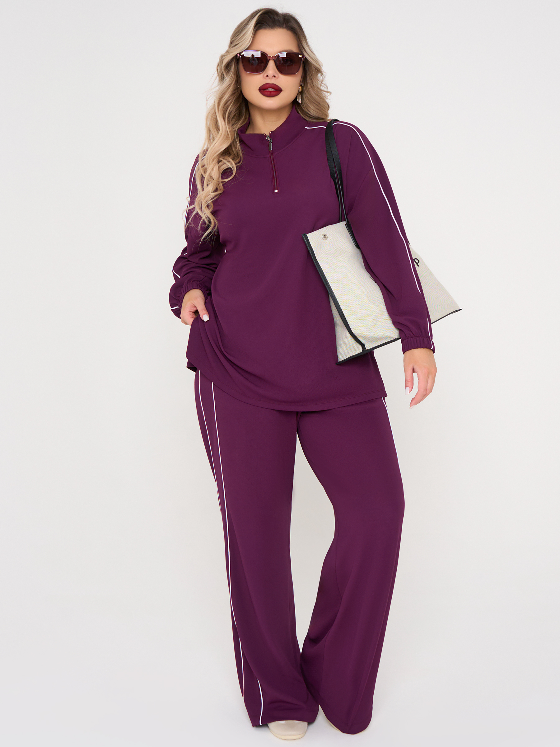 Джемпер из трикотажа бордового цвета Dora(фото2)