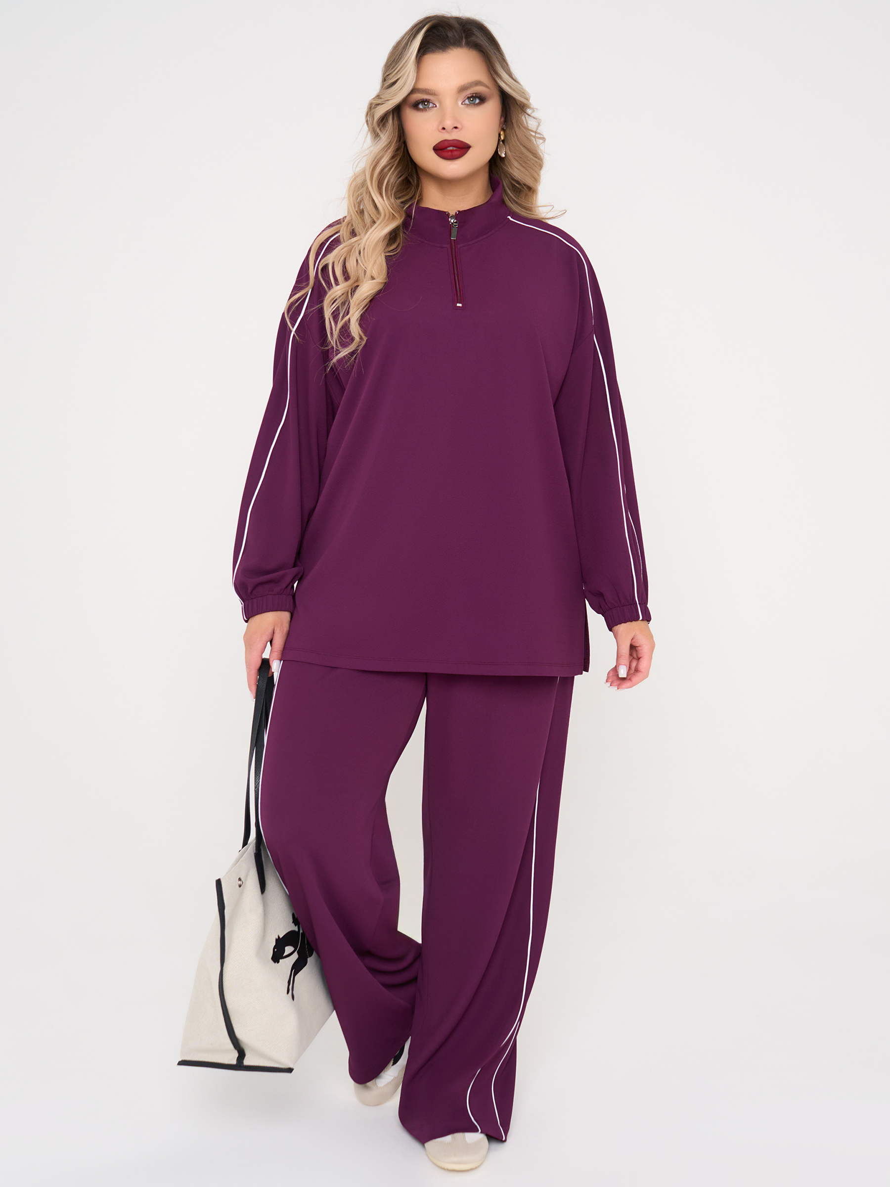 Джемпер из трикотажа бордового цвета Dora(фото5)