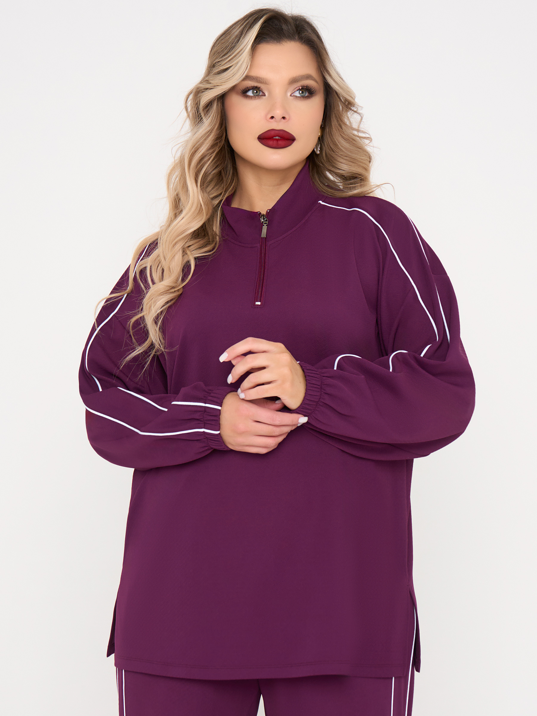 Джемпер из трикотажа бордового цвета Dora(фото3)