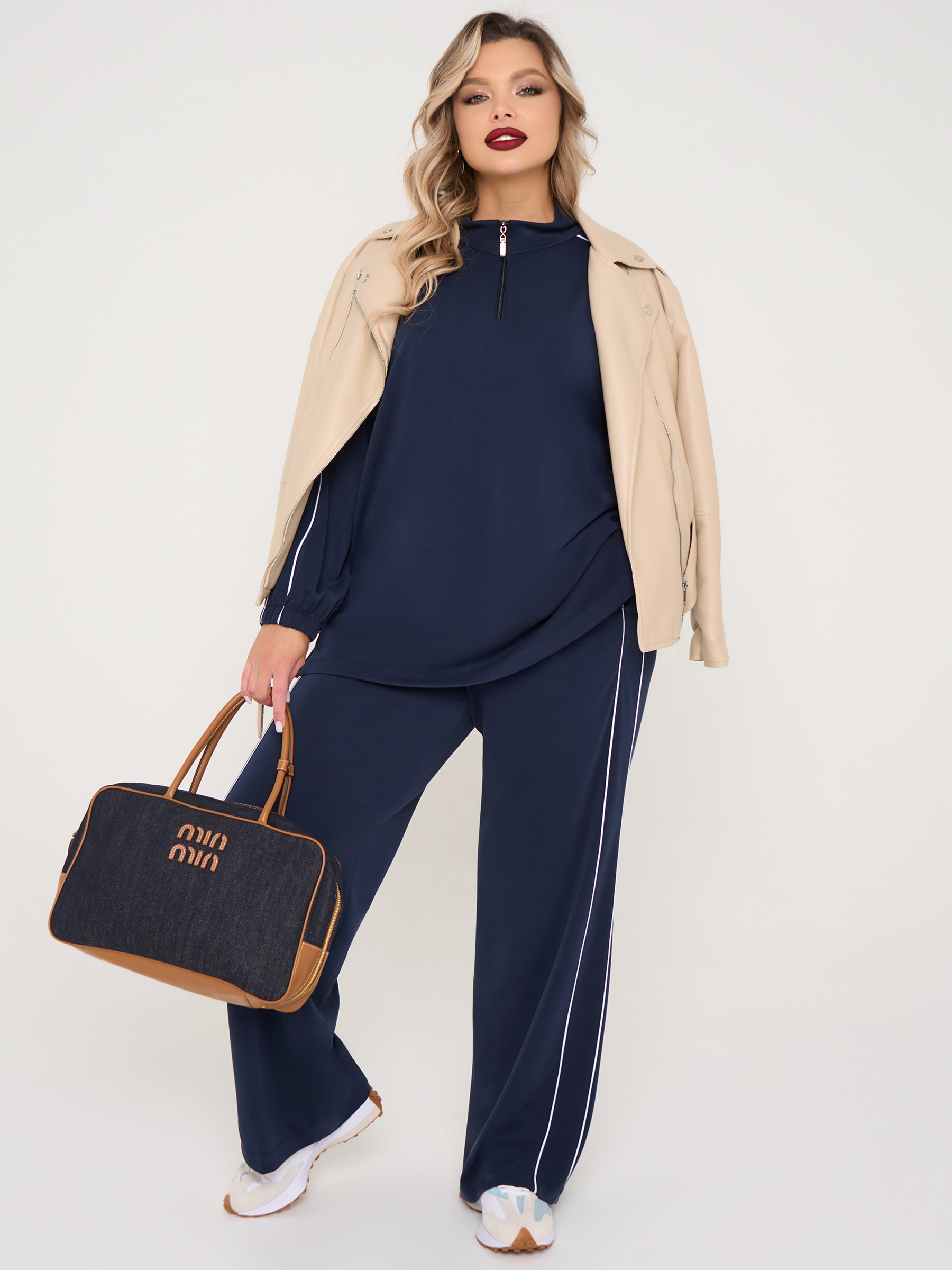 Джемпер из трикотажа тёмно-синего цвета Dora(фото2)