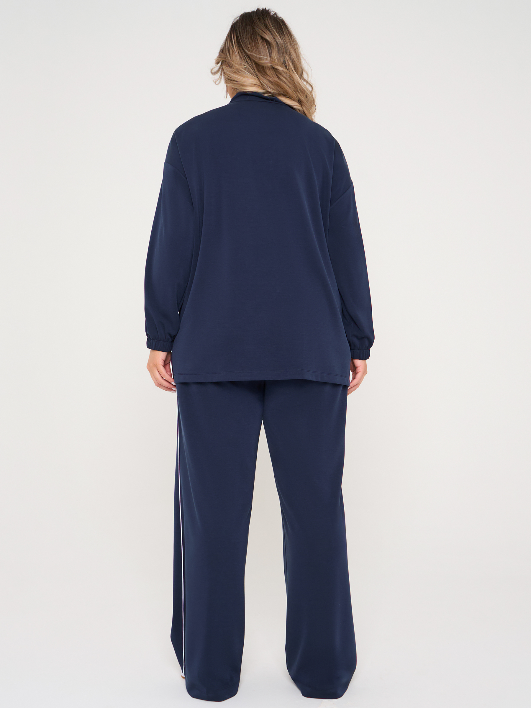 Брюки трикотажные тёмно-синие с карманами Dora(фото7)