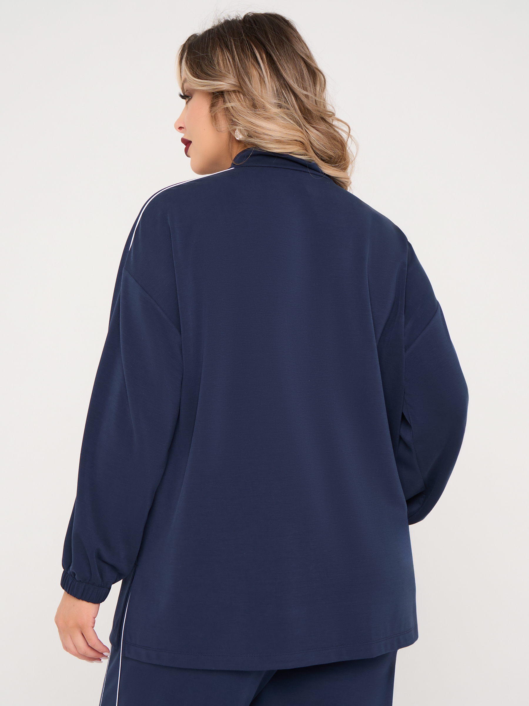 Джемпер из трикотажа тёмно-синего цвета Dora(фото9)