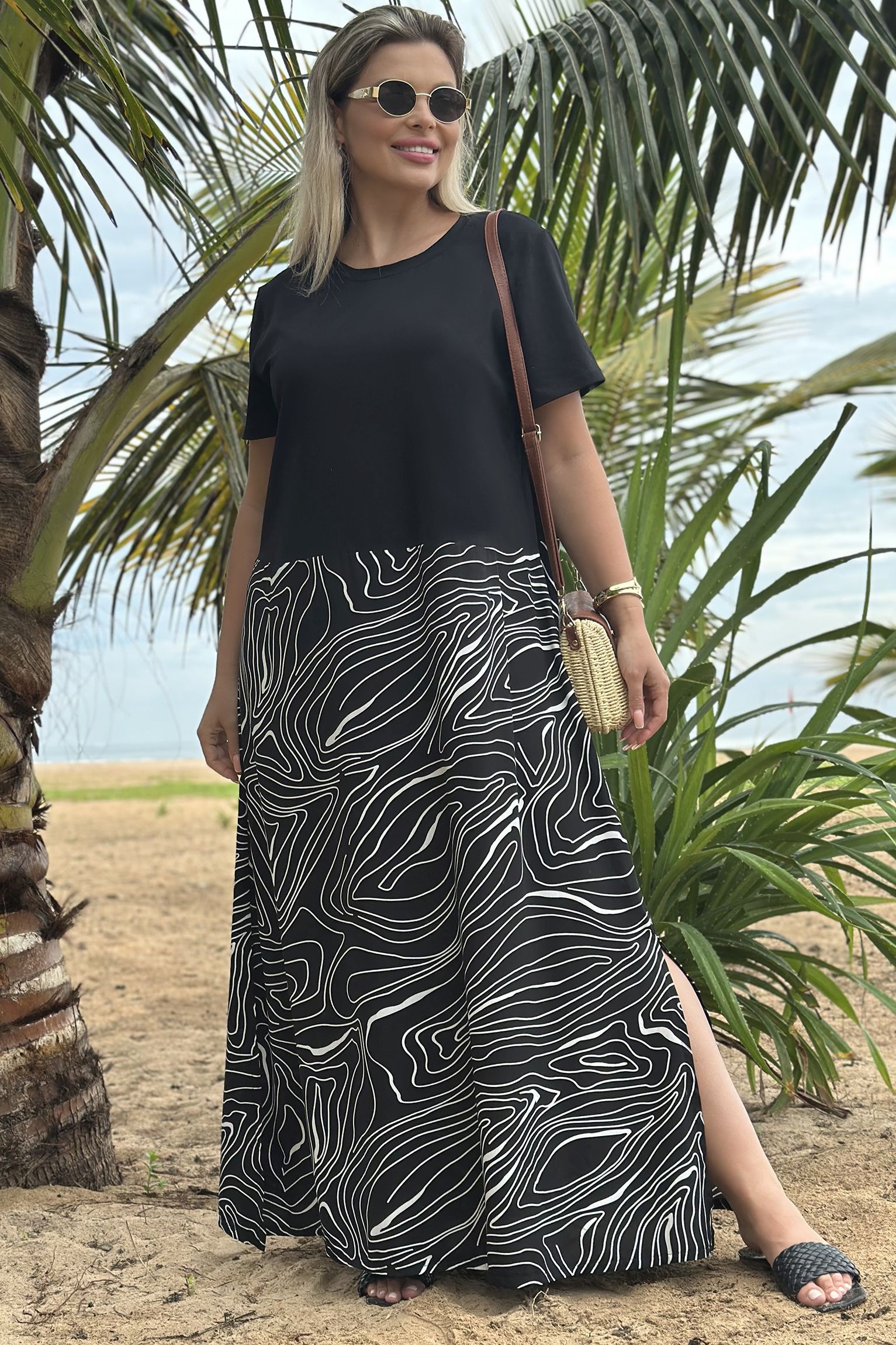 Платье трикотажное с разрезами по низу Dora