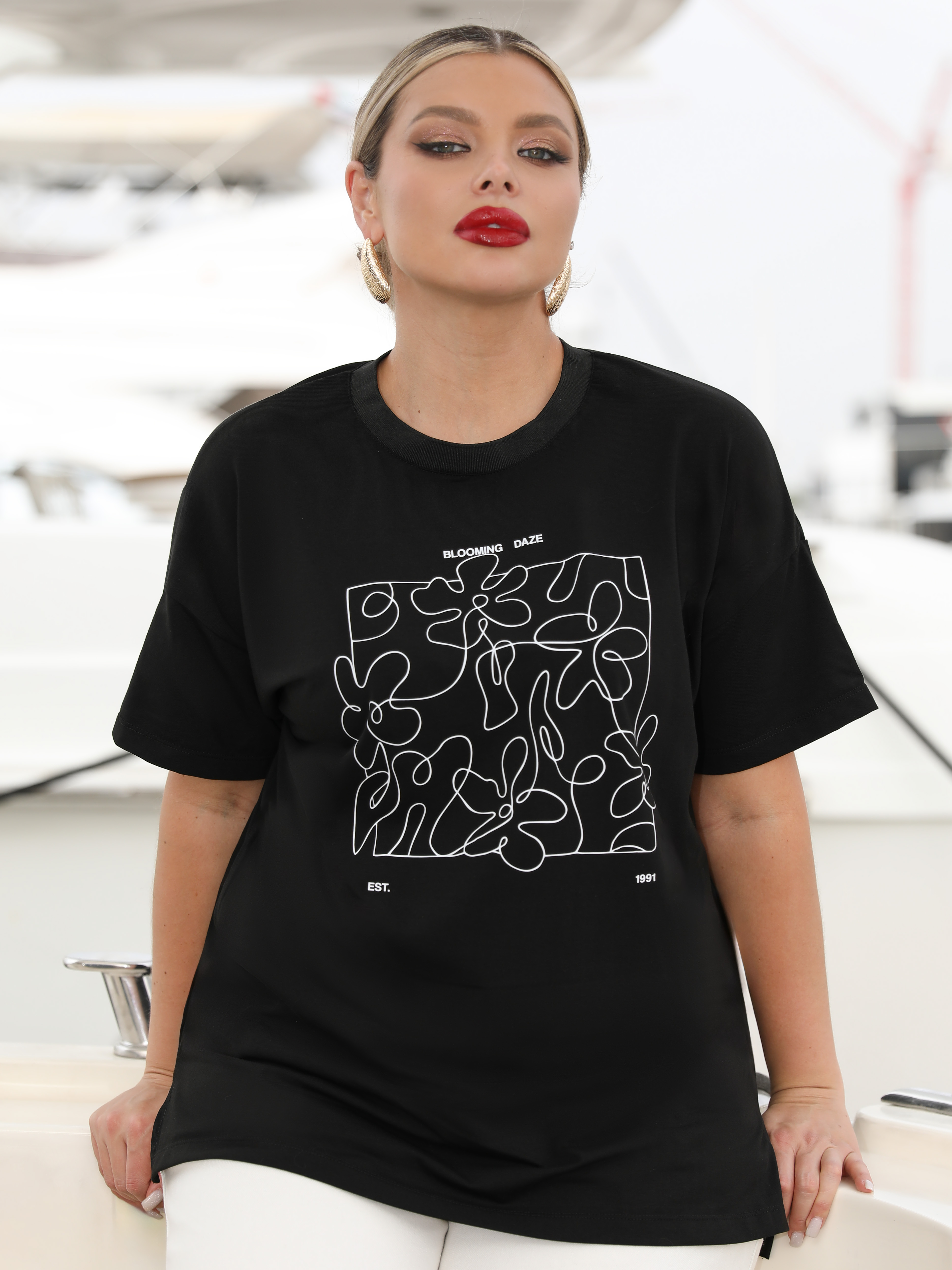 Футболка трикотажная чёрная с принтом Dora(фото4)