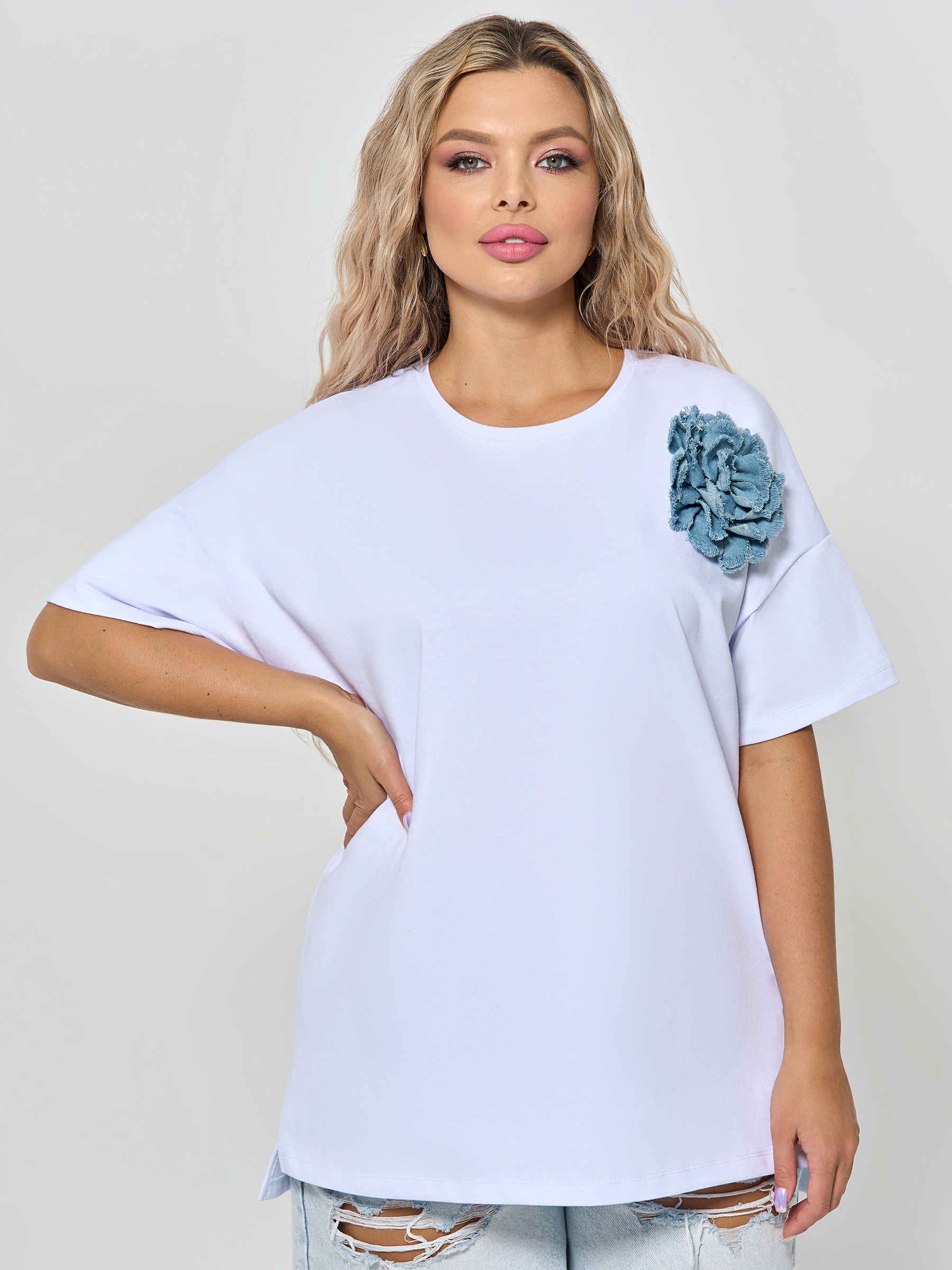 Футболка трикотажная с брошью Dora(фото3)