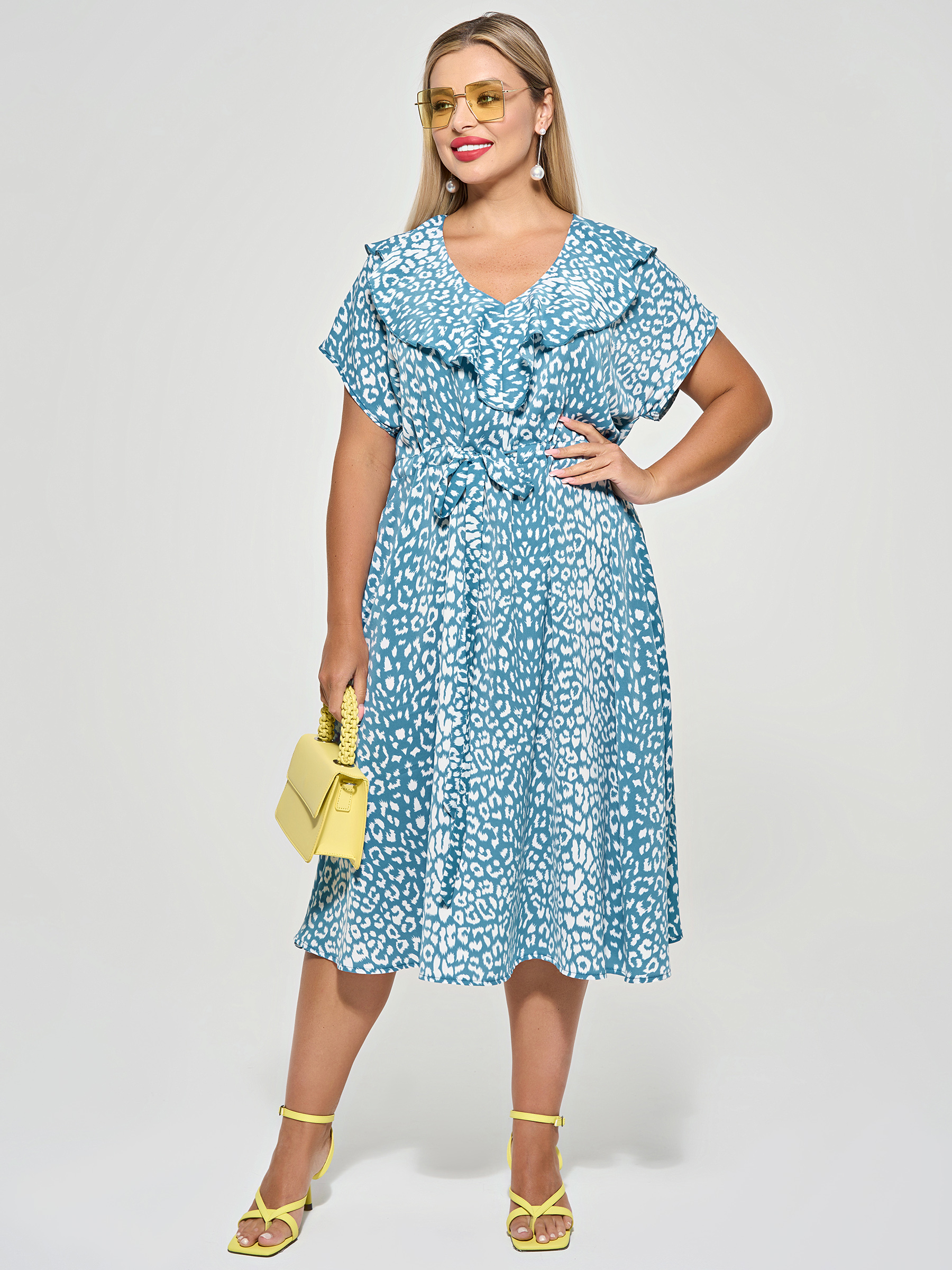 Платье бирюзовое с кулиской Dora(фото8)