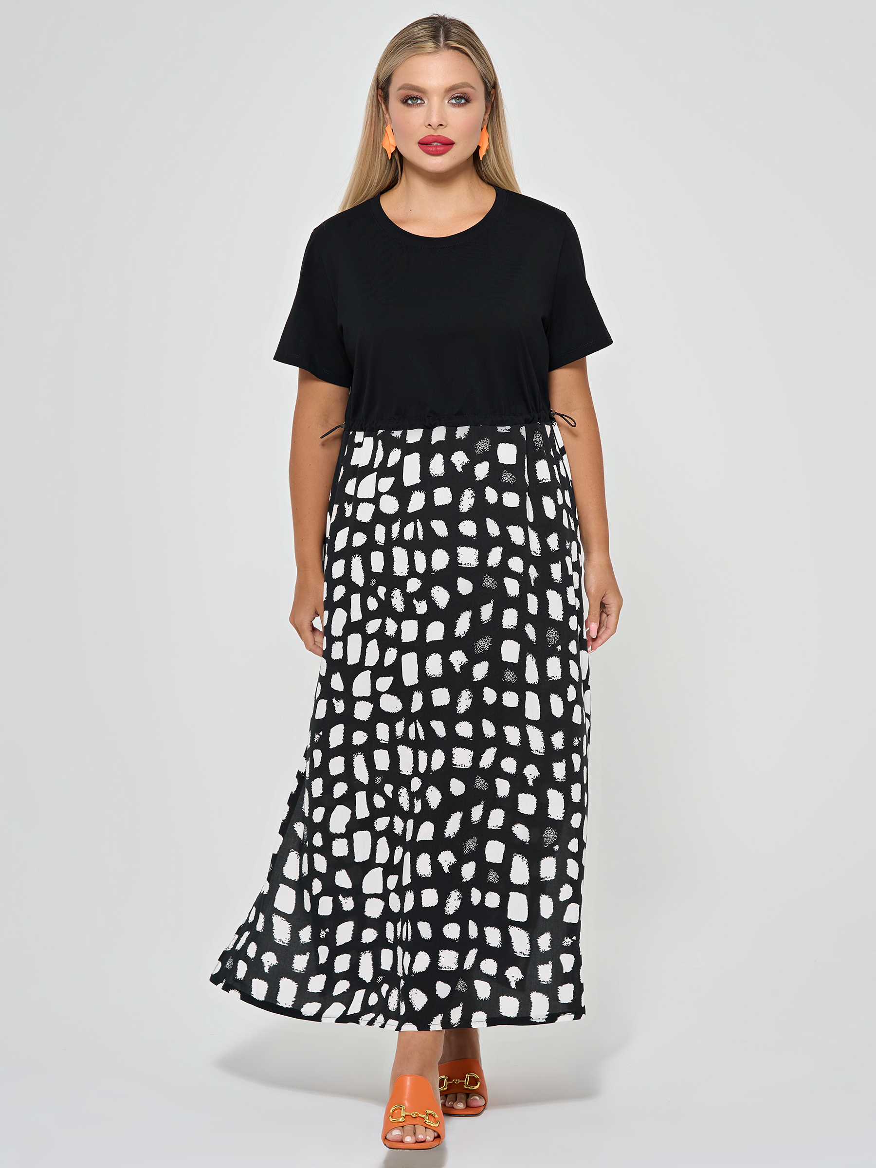 Платье комбинированное с разрезами по низу Dora(фото2)