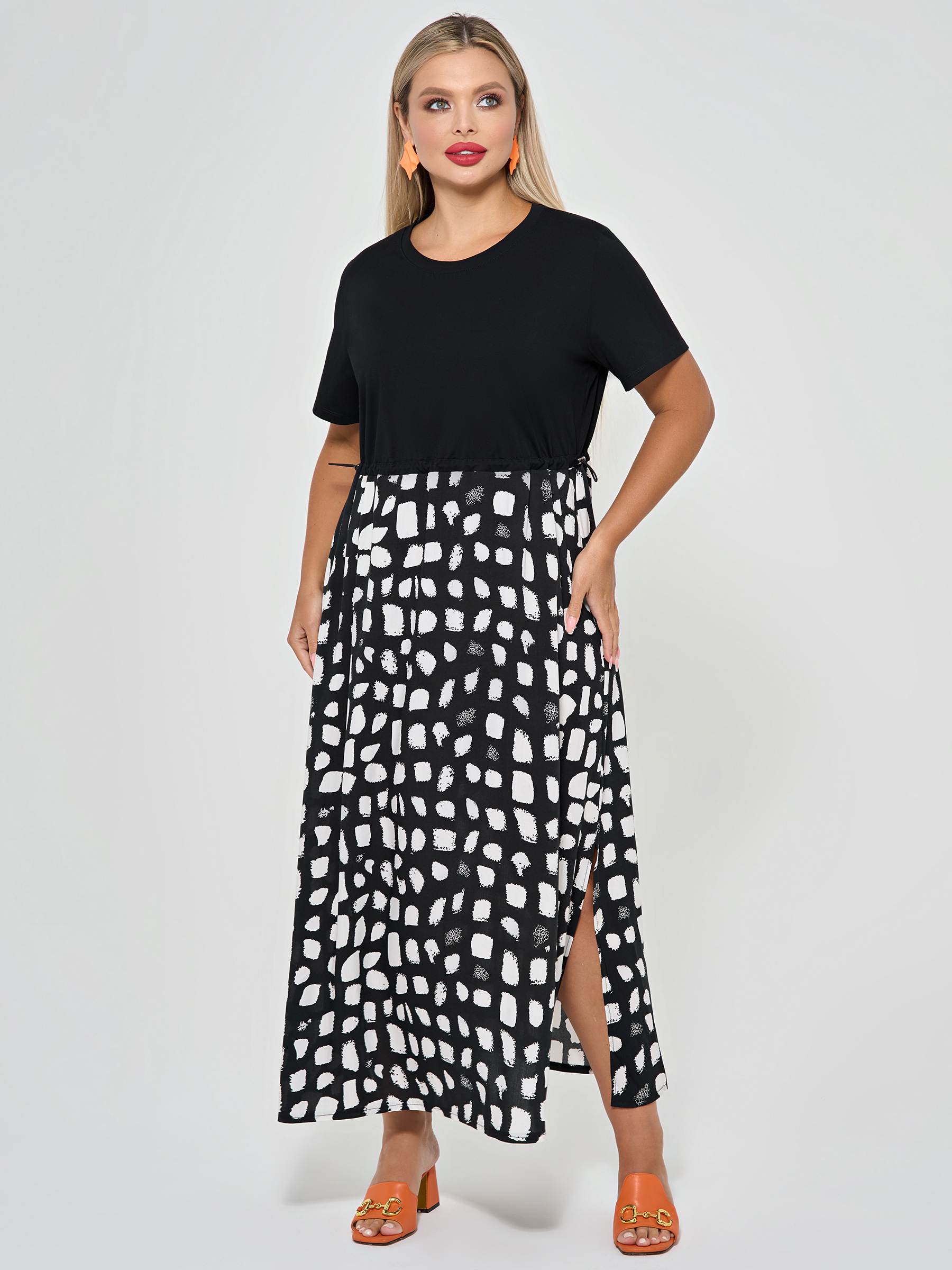 Платье комбинированное с разрезами по низу Dora(фото5)