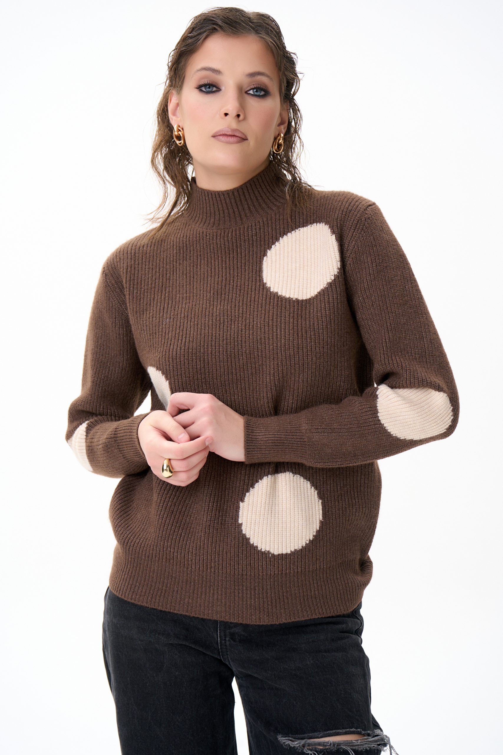 Свитшот тёплый шоколадного цвета с принтом Elza(фото7)