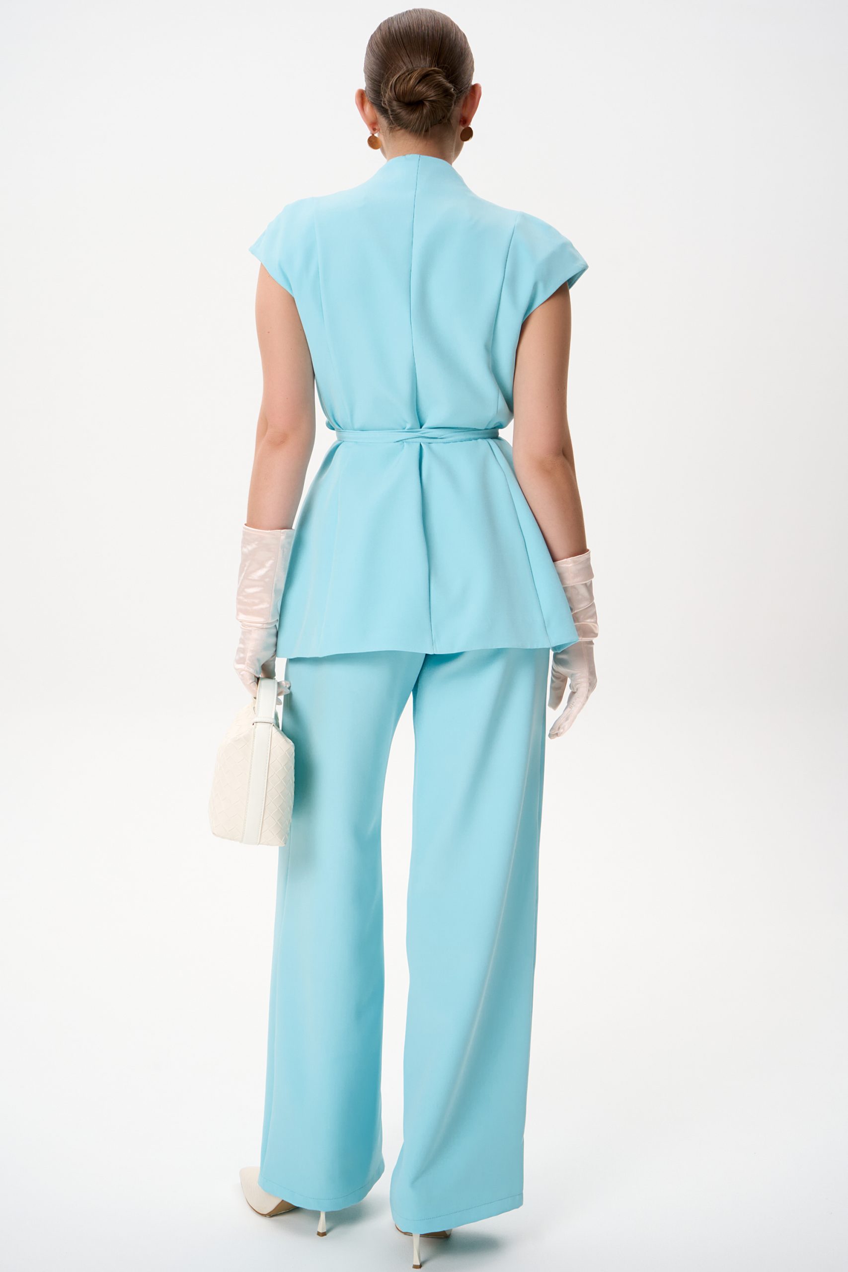 Костюм цвета Тиффани с брюками Elza(фото16)