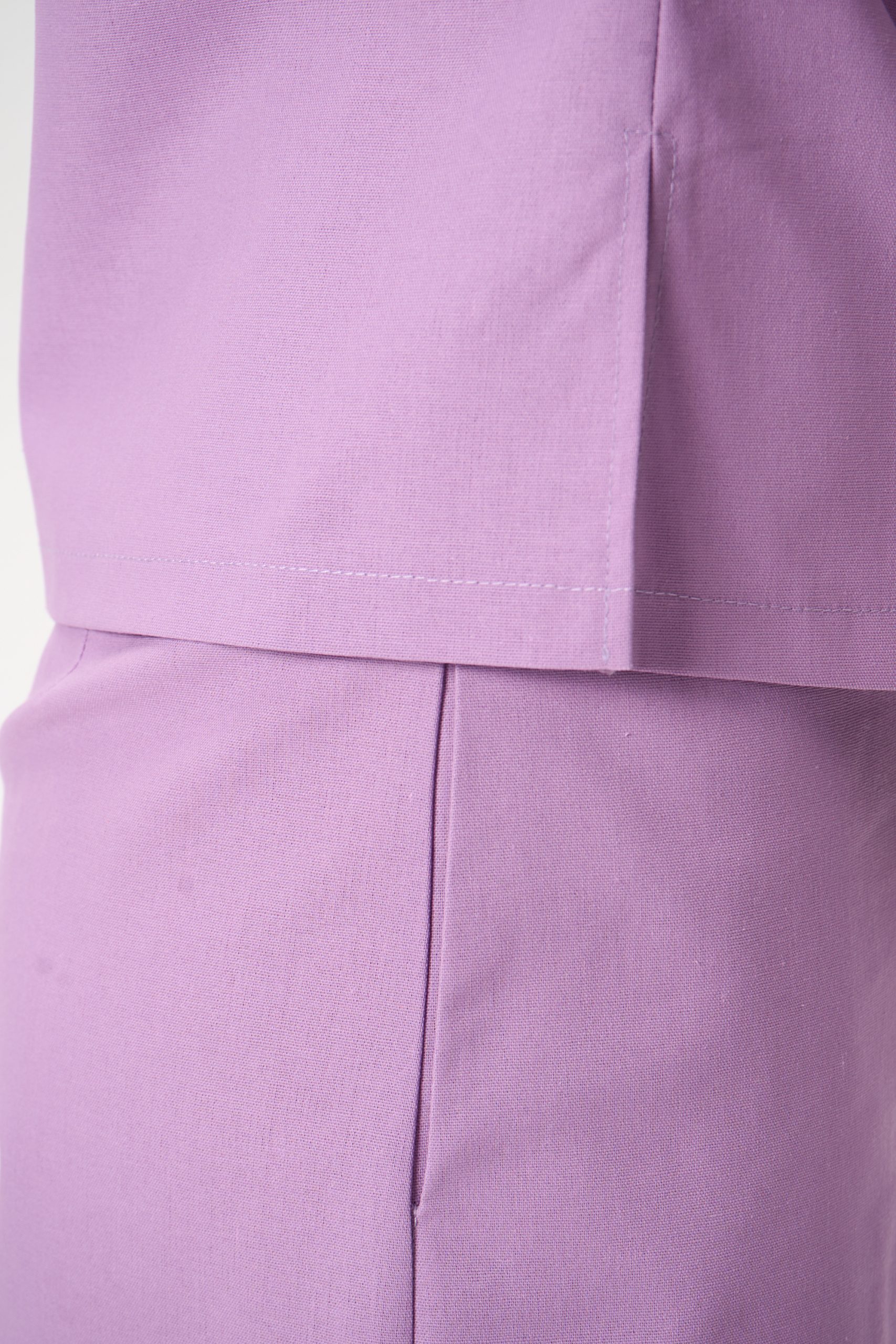 Костюм льняной сиреневый с брюками Elza(фото11)