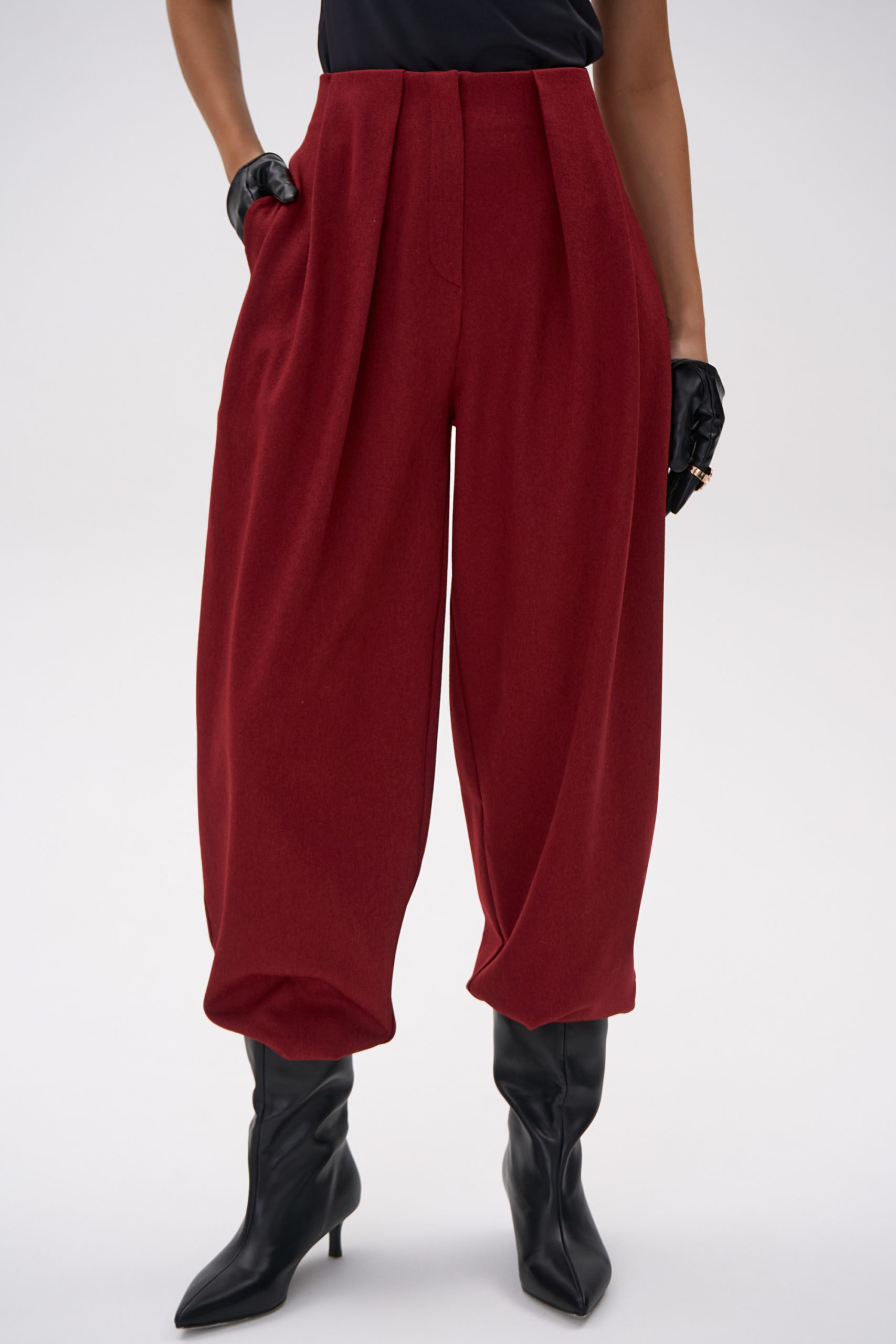 Брюки-алладины бордовые Elza(фото4)