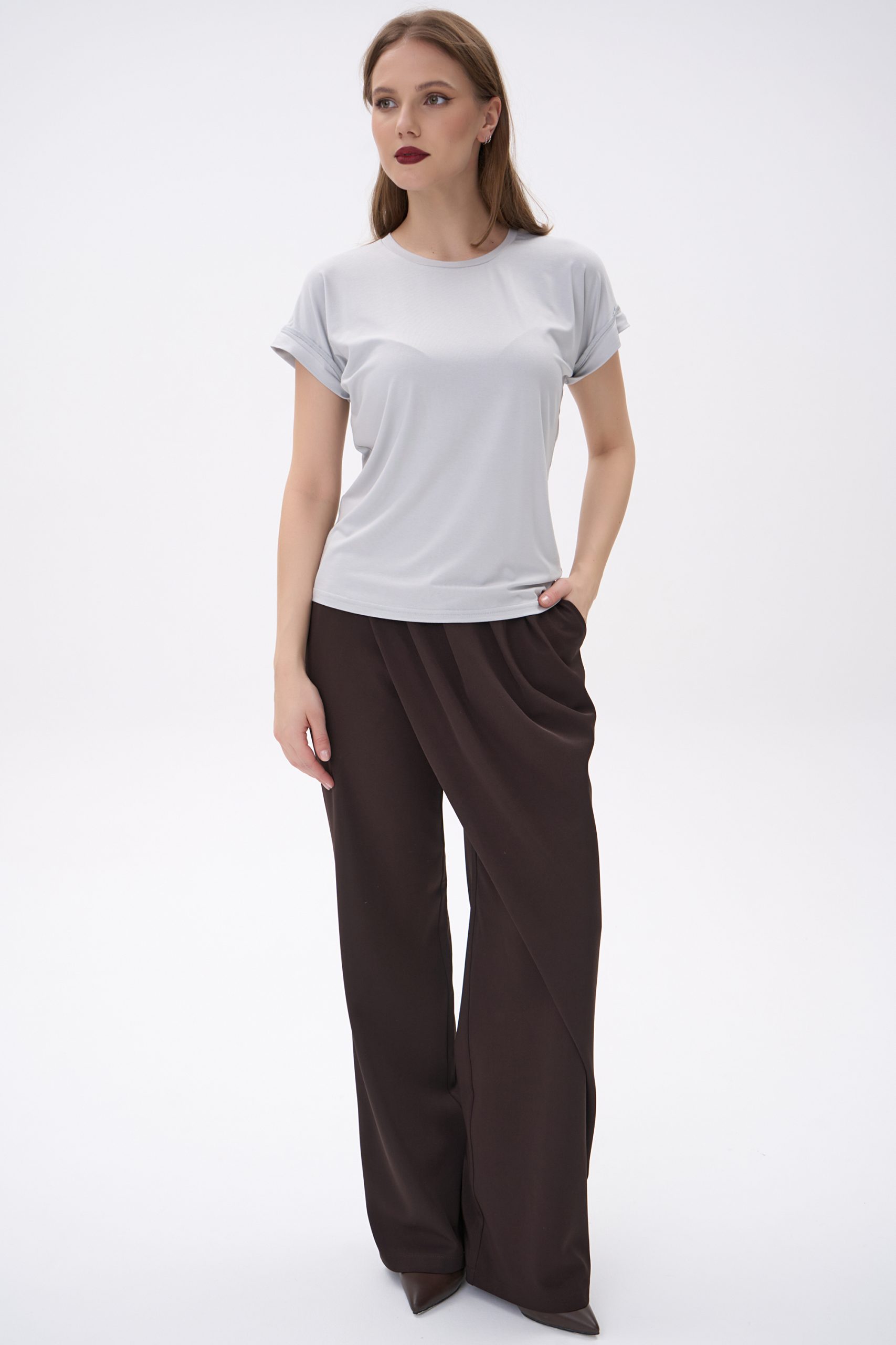 Футболка серая из плотного хлопка Elza(фото4)