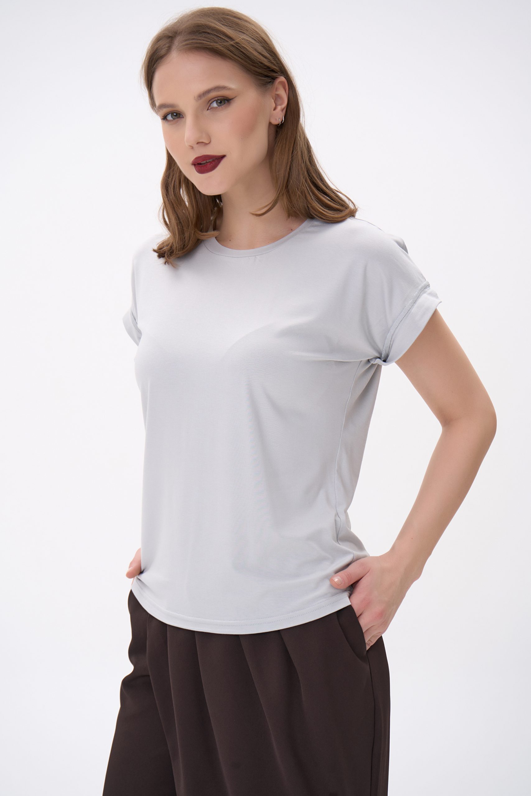 Футболка серая из плотного хлопка Elza