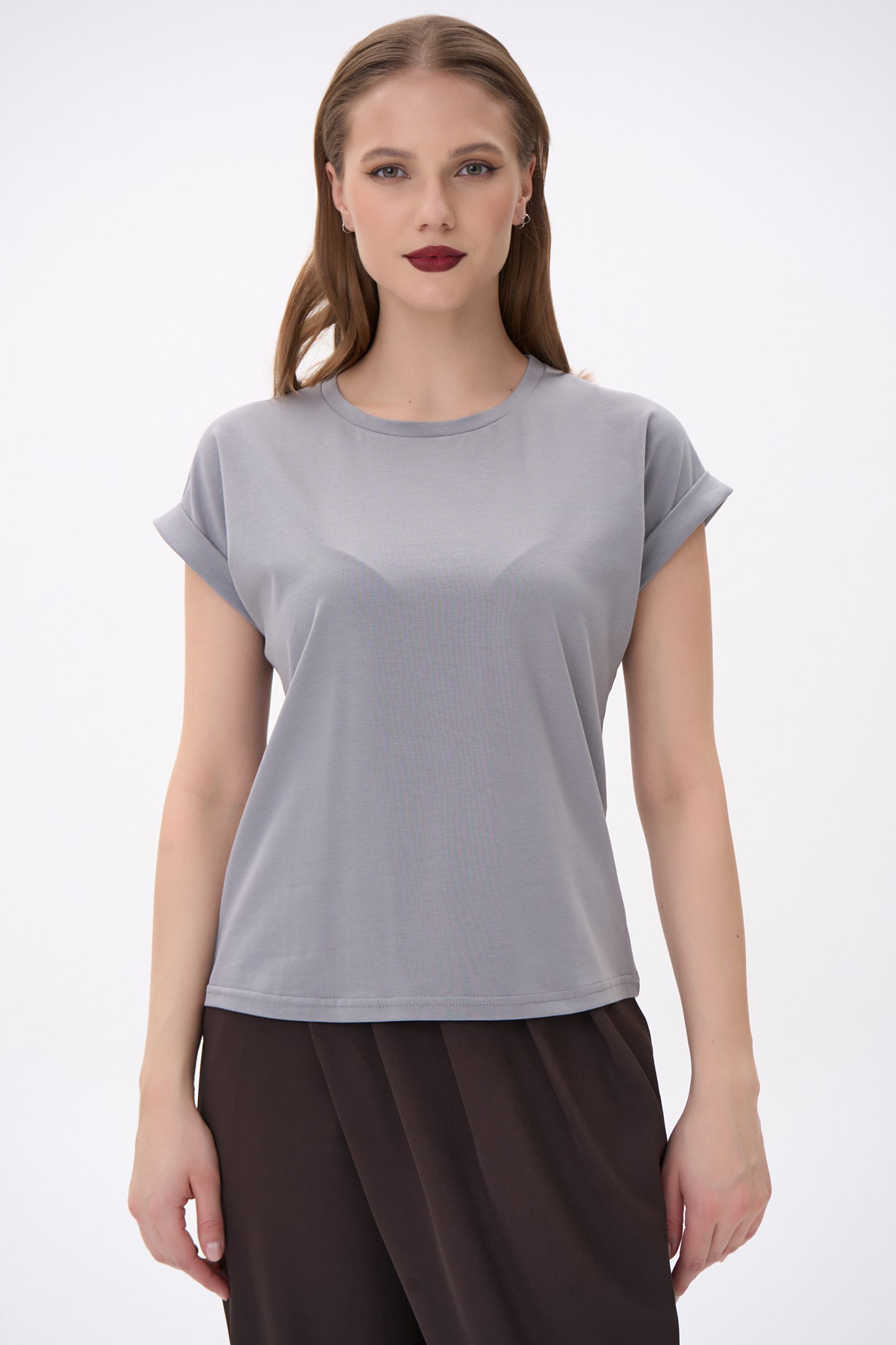 Футболка тёмно-серая из плотного хлопка Elza(фото2)