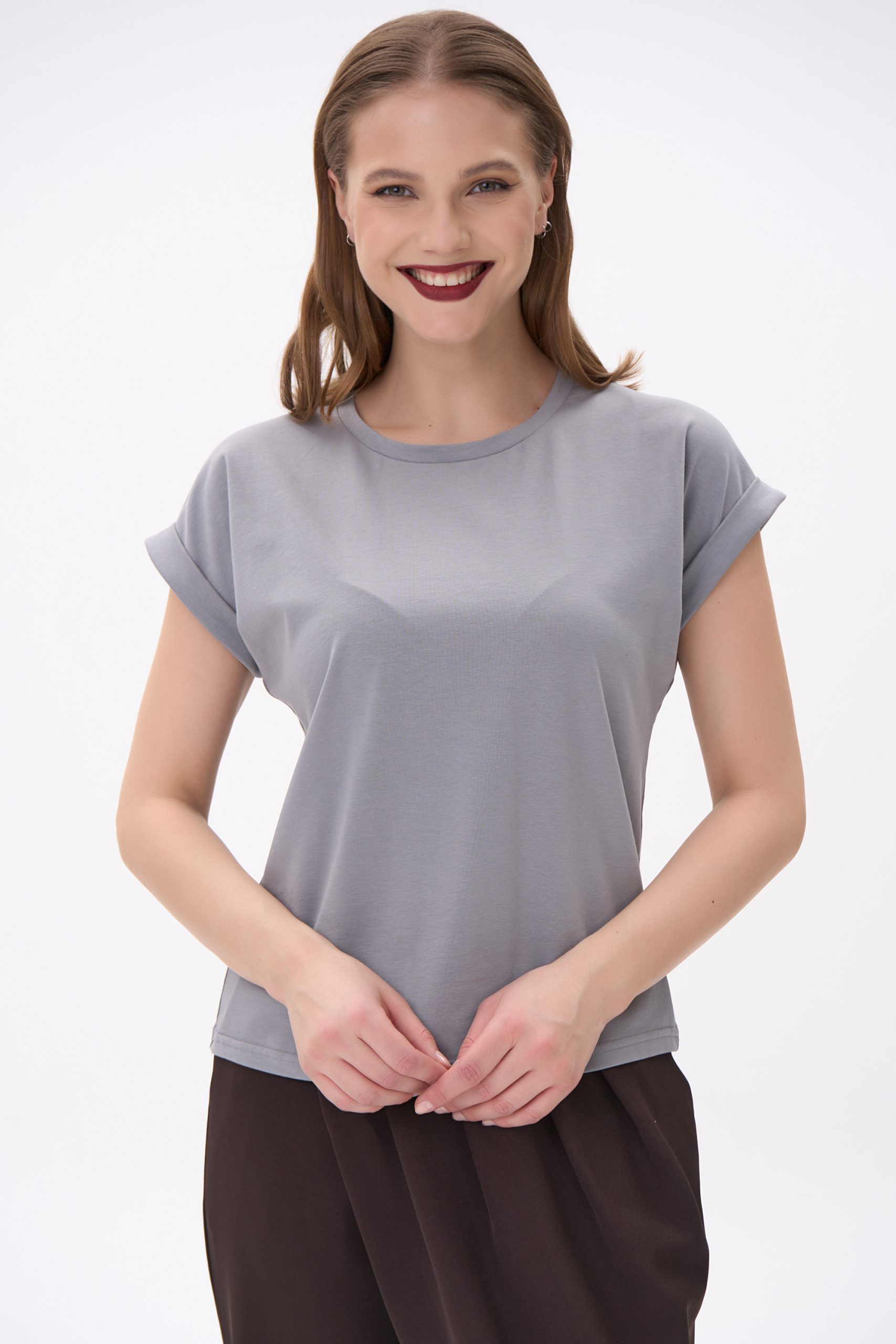 Футболка тёмно-серая из плотного хлопка Elza(фото7)