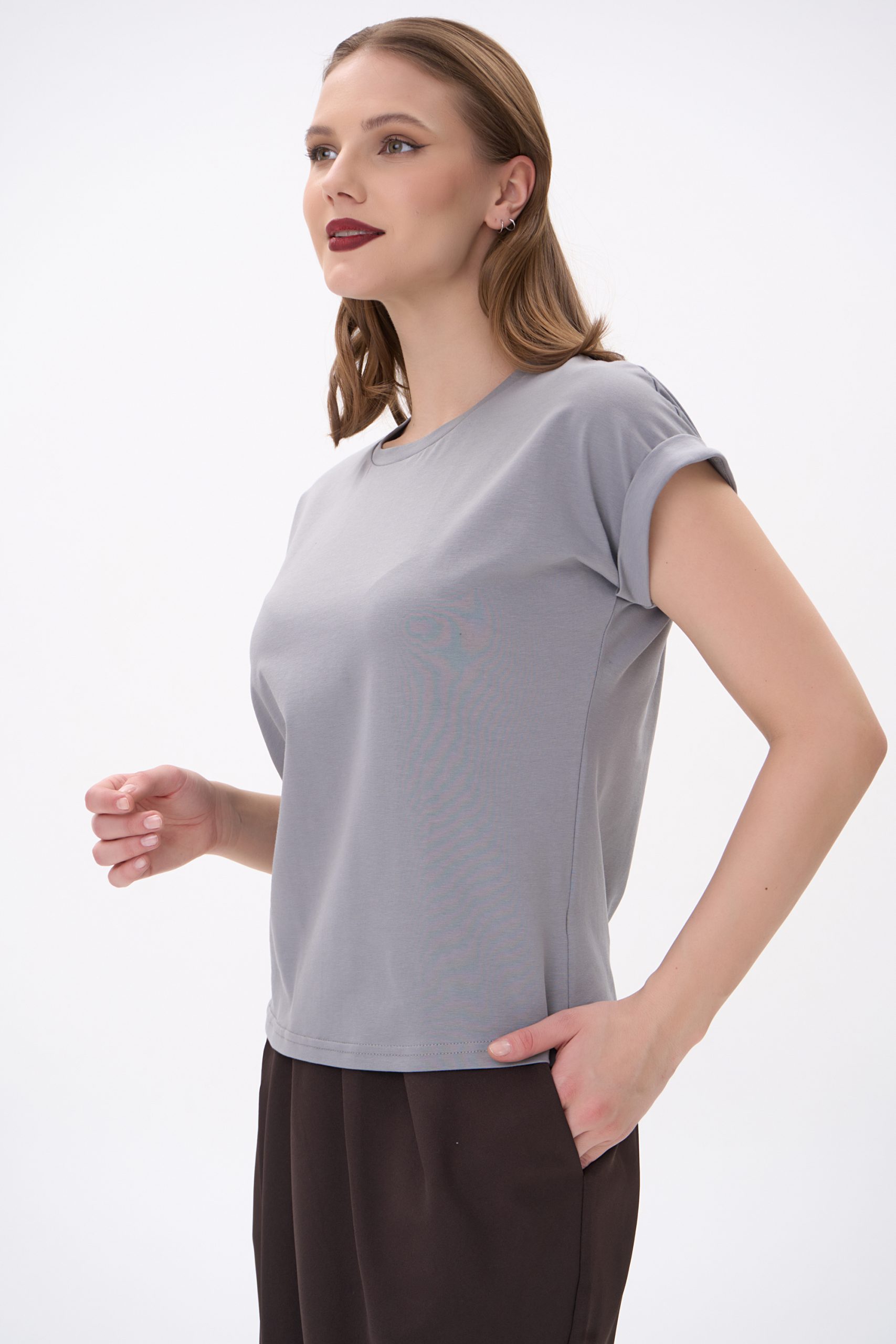 Футболка тёмно-серая из плотного хлопка Elza(фото5)