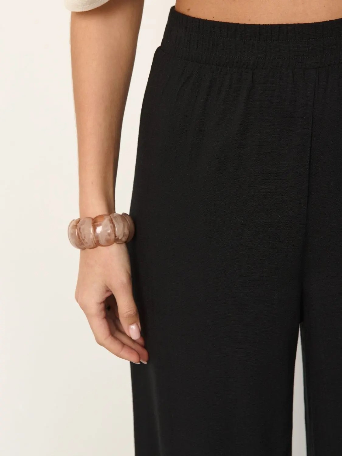 Брюки широкие чёрные с карманами Jetty(фото5)