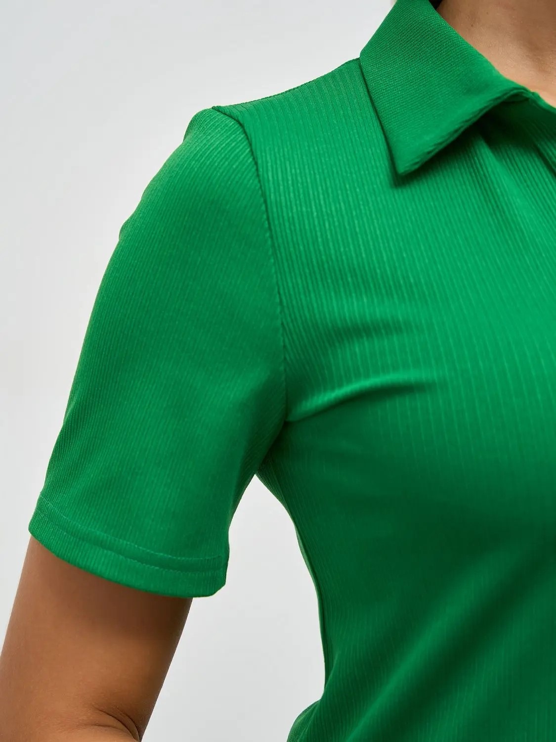 Джемпер-поло трикотажный зелёного цвета Jetty(фото5)