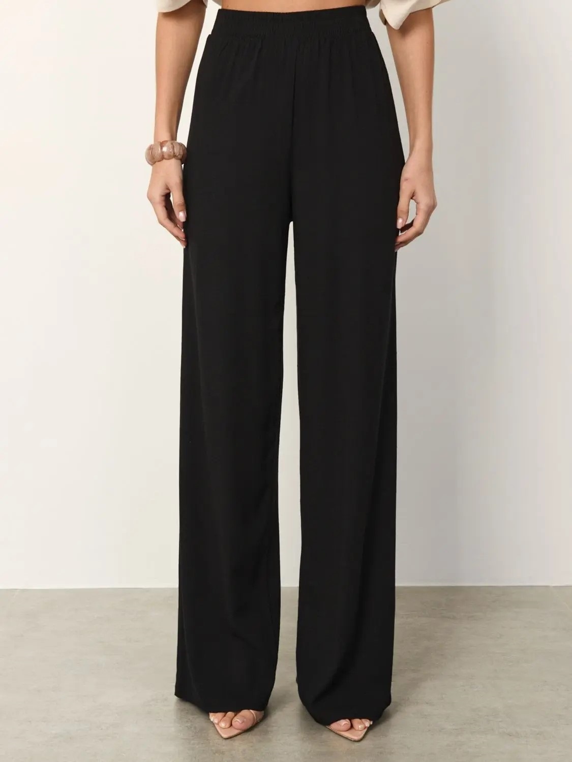 Брюки широкие чёрные с карманами Jetty(фото3)