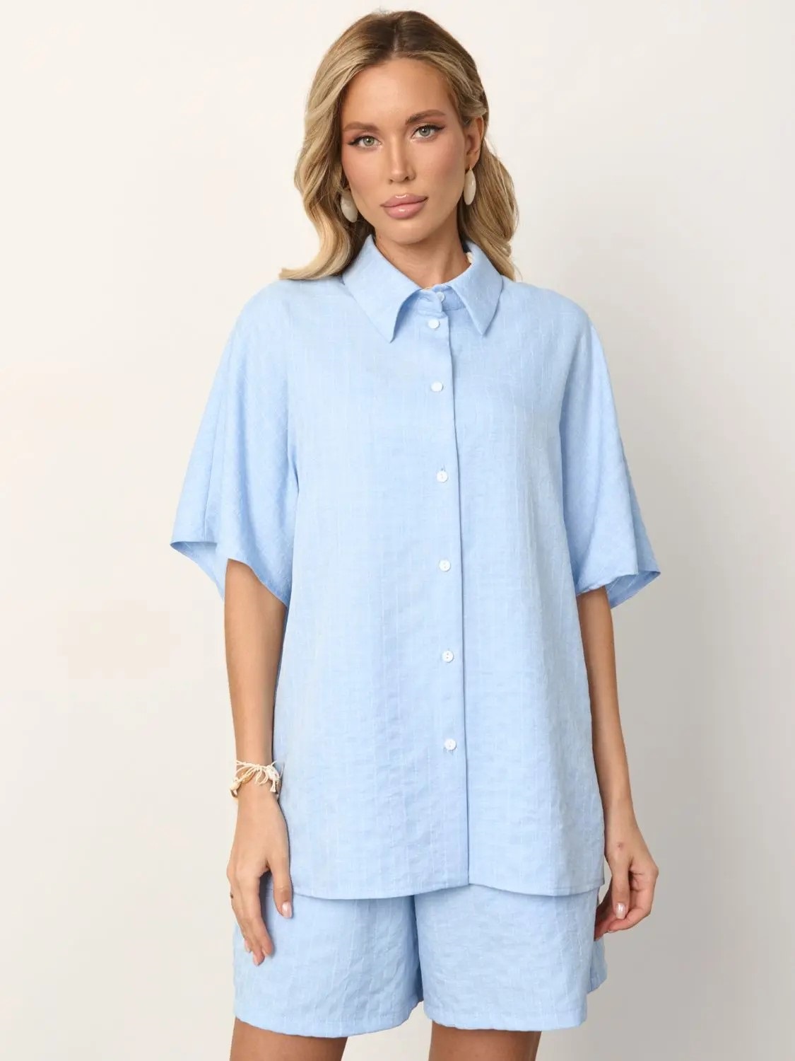 Рубашка голубая в полоску Jetty(фото3)