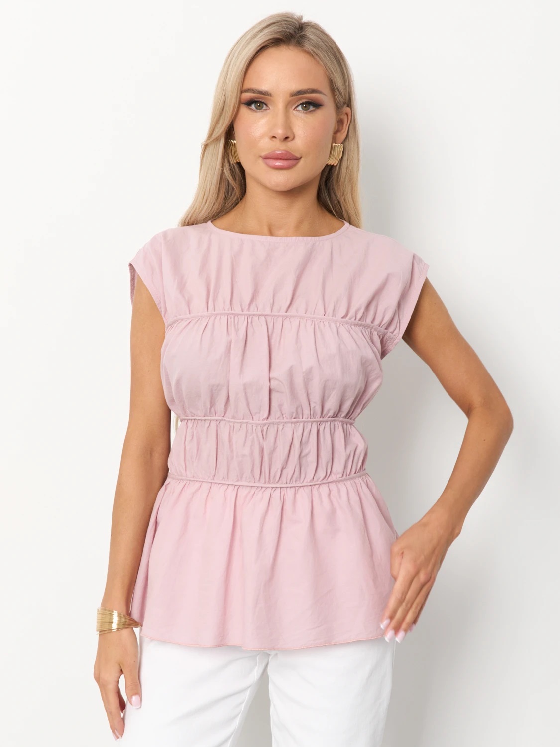 Блузка розовая из хлопка Jetty(фото6)