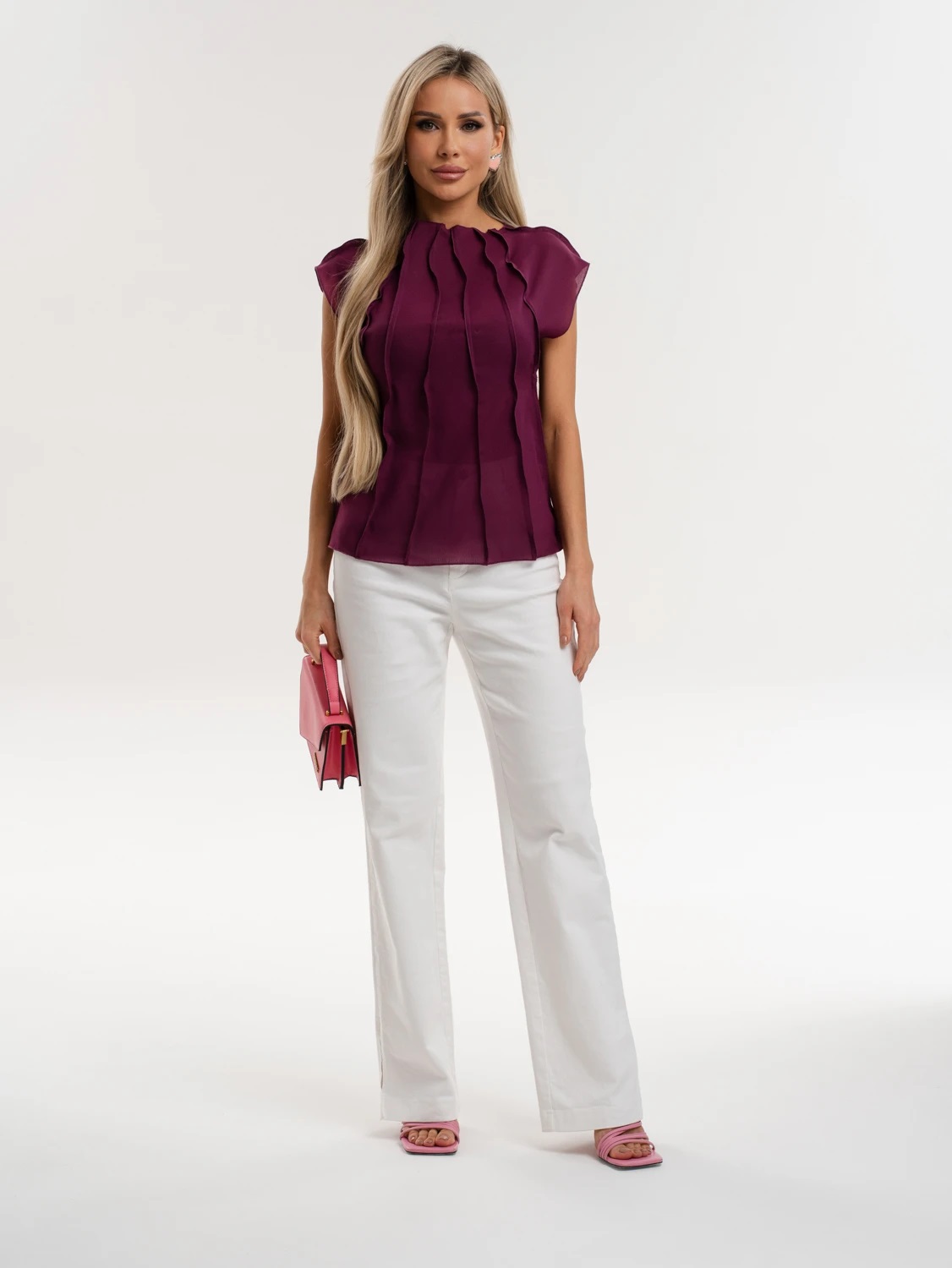 Блузка из шифона цвета слива Jetty(фото4)