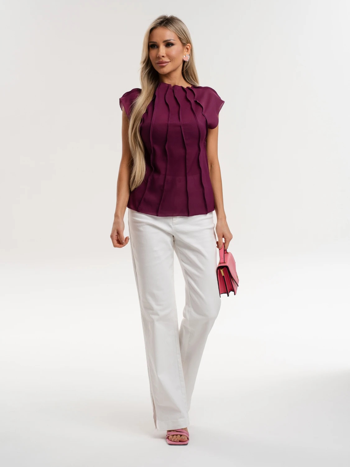Блузка из шифона цвета слива Jetty(фото2)