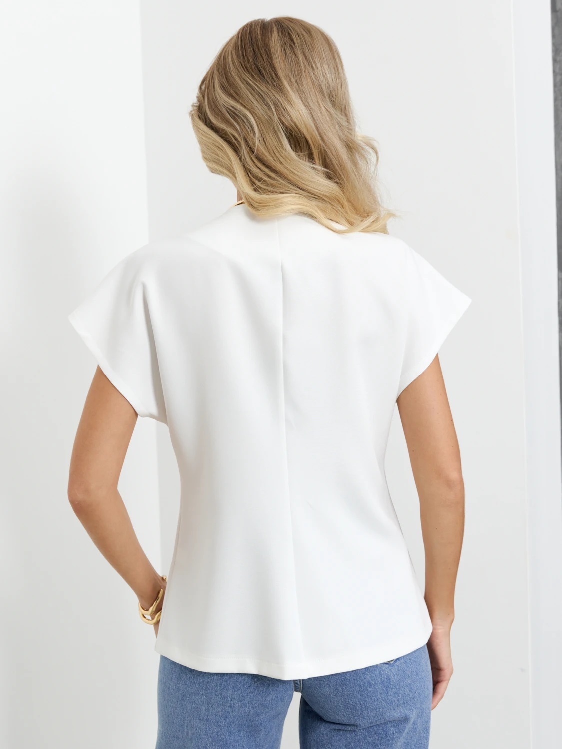 Жакет молочного цвета с коротким рукавом Jetty(фото7)