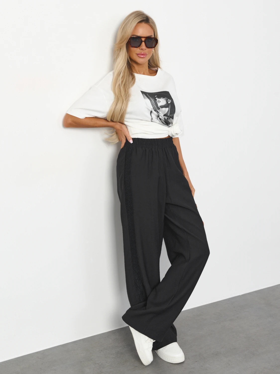 Брюки широкие чёрные Jetty(фото4)