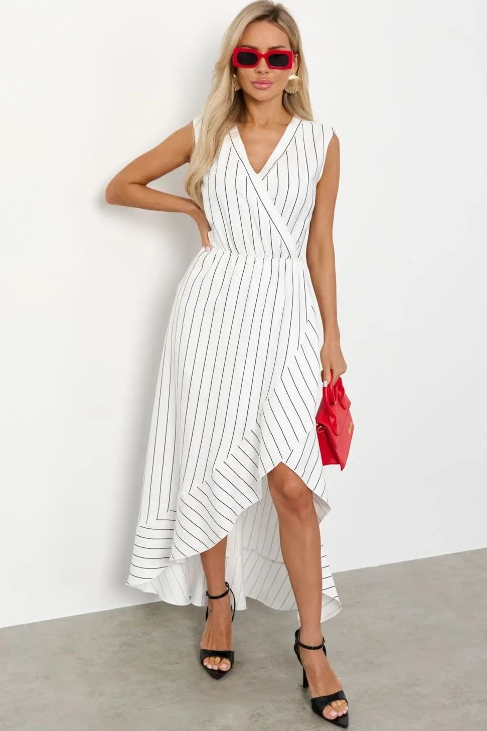 Платье белое в полоску Jetty