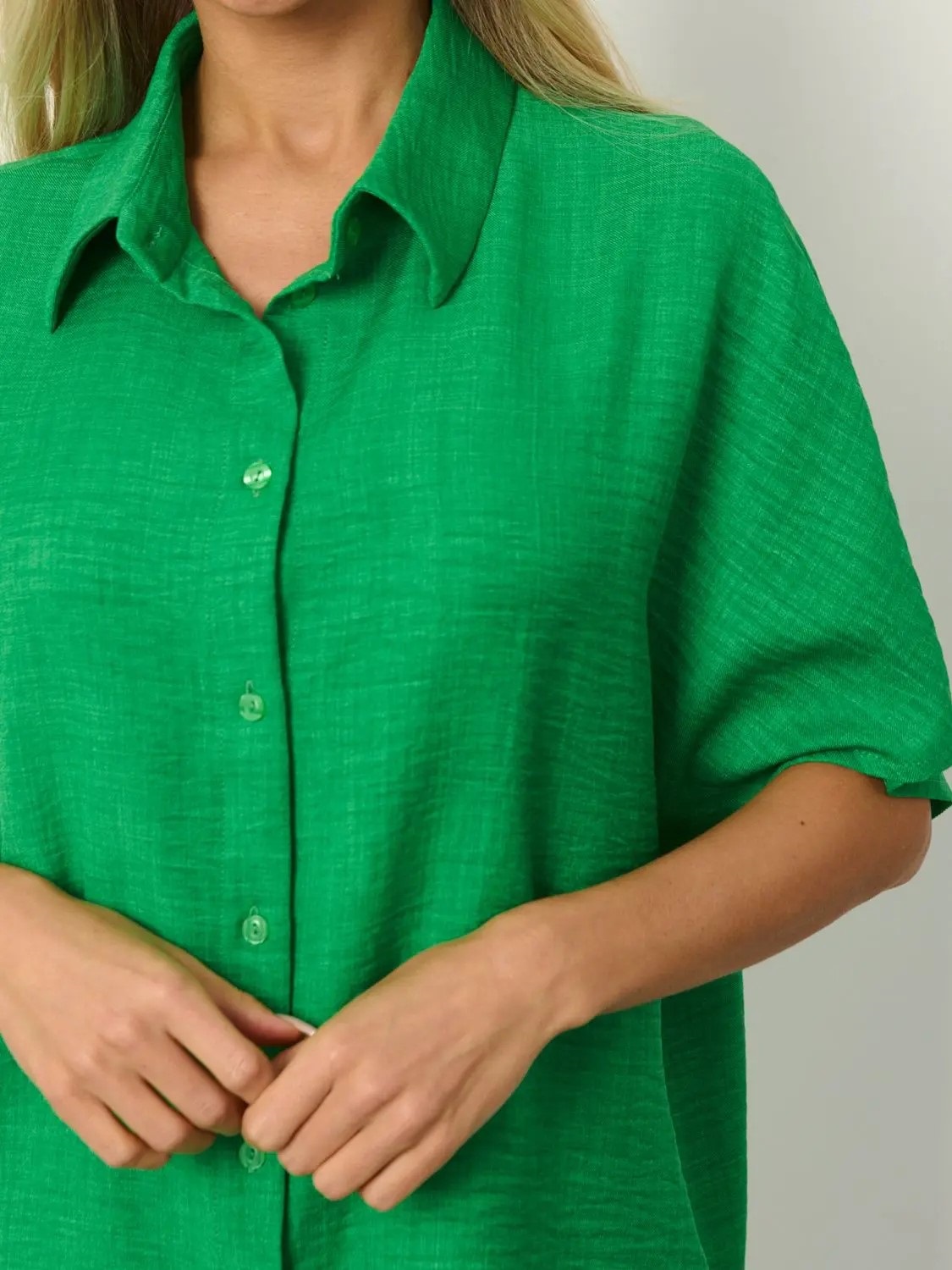 Рубашка зелёная однотонная Jetty(фото4)